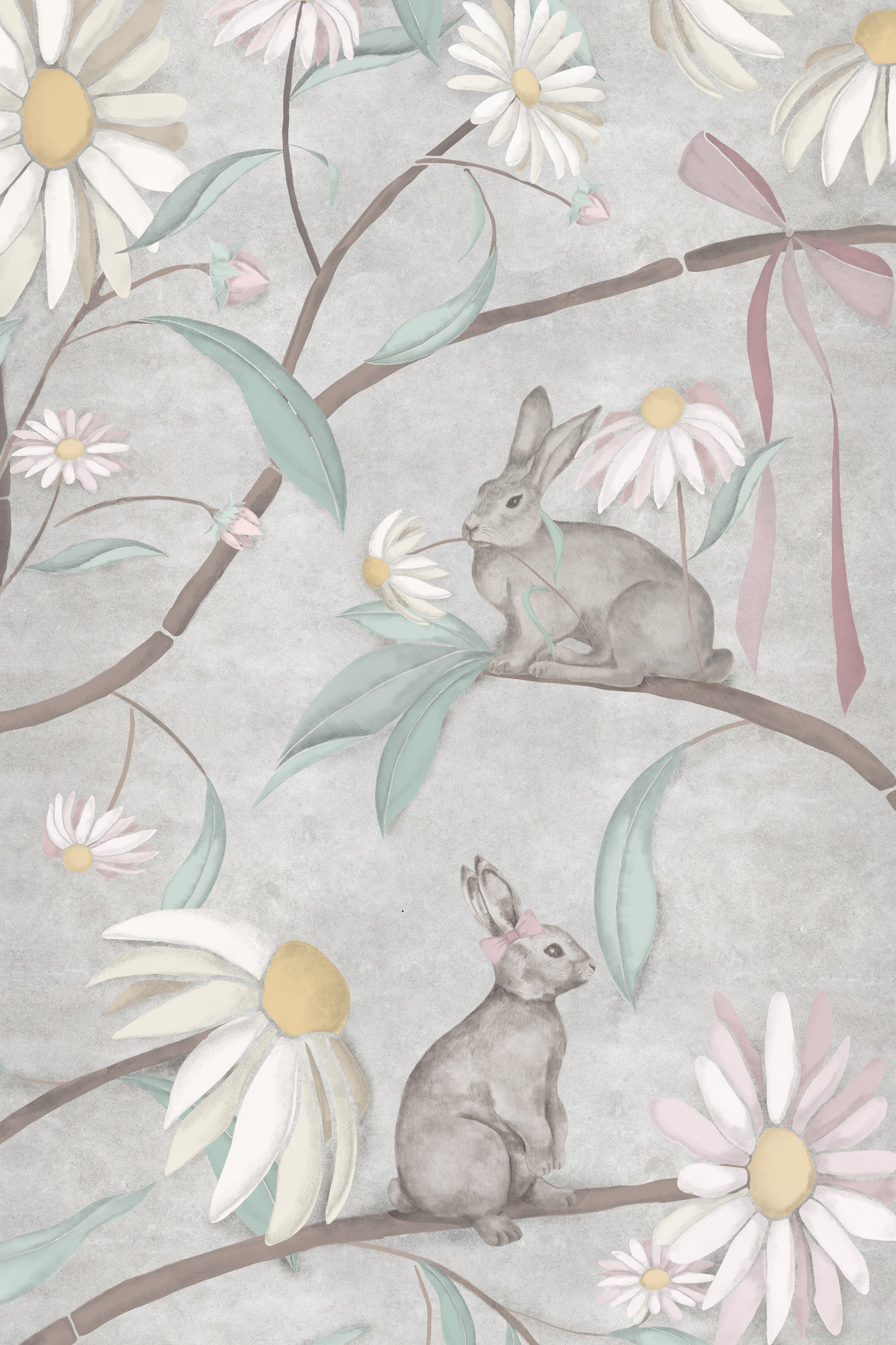 Cottontail Mural Wallpaper Design