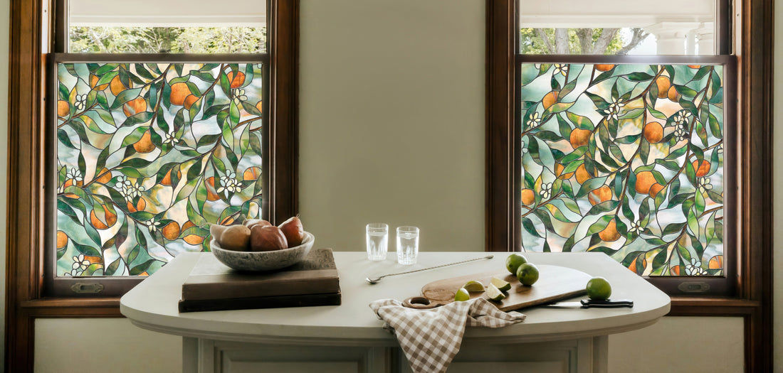 Valencia Window Film: A Stained Glass Design That Brings Light, Color, and Privacy Home