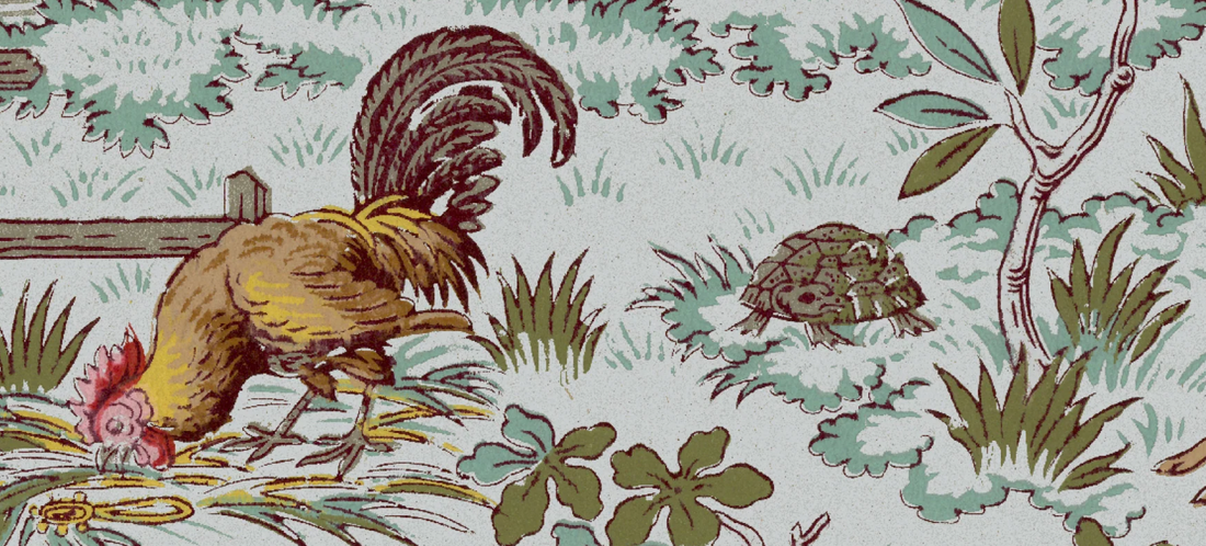 Fable Wallpaper: A Storybook Design Rooted in 19th Century Woodblock Printing
