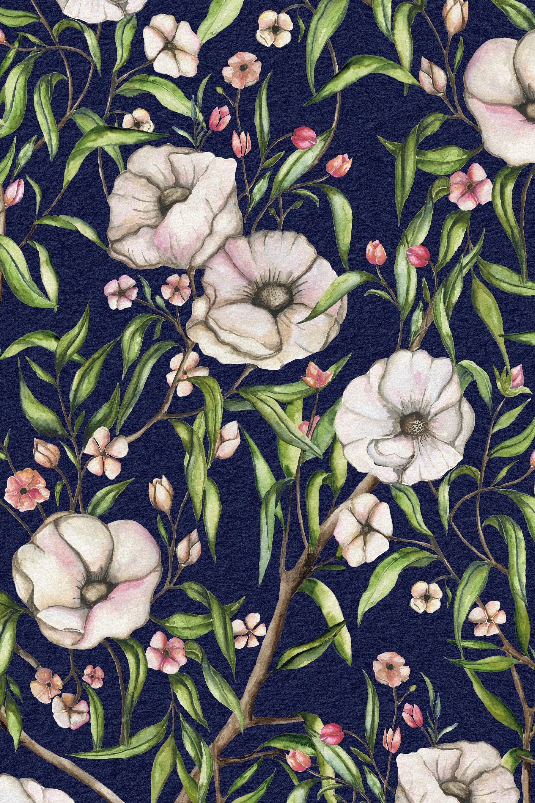 Emma  Prussian Wallpaper Design