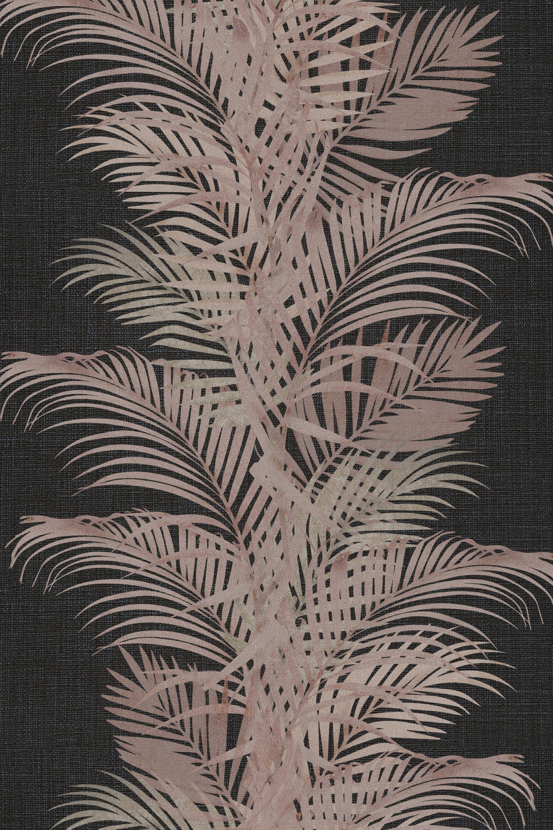 Palmetto Graphite Wallpaper Design