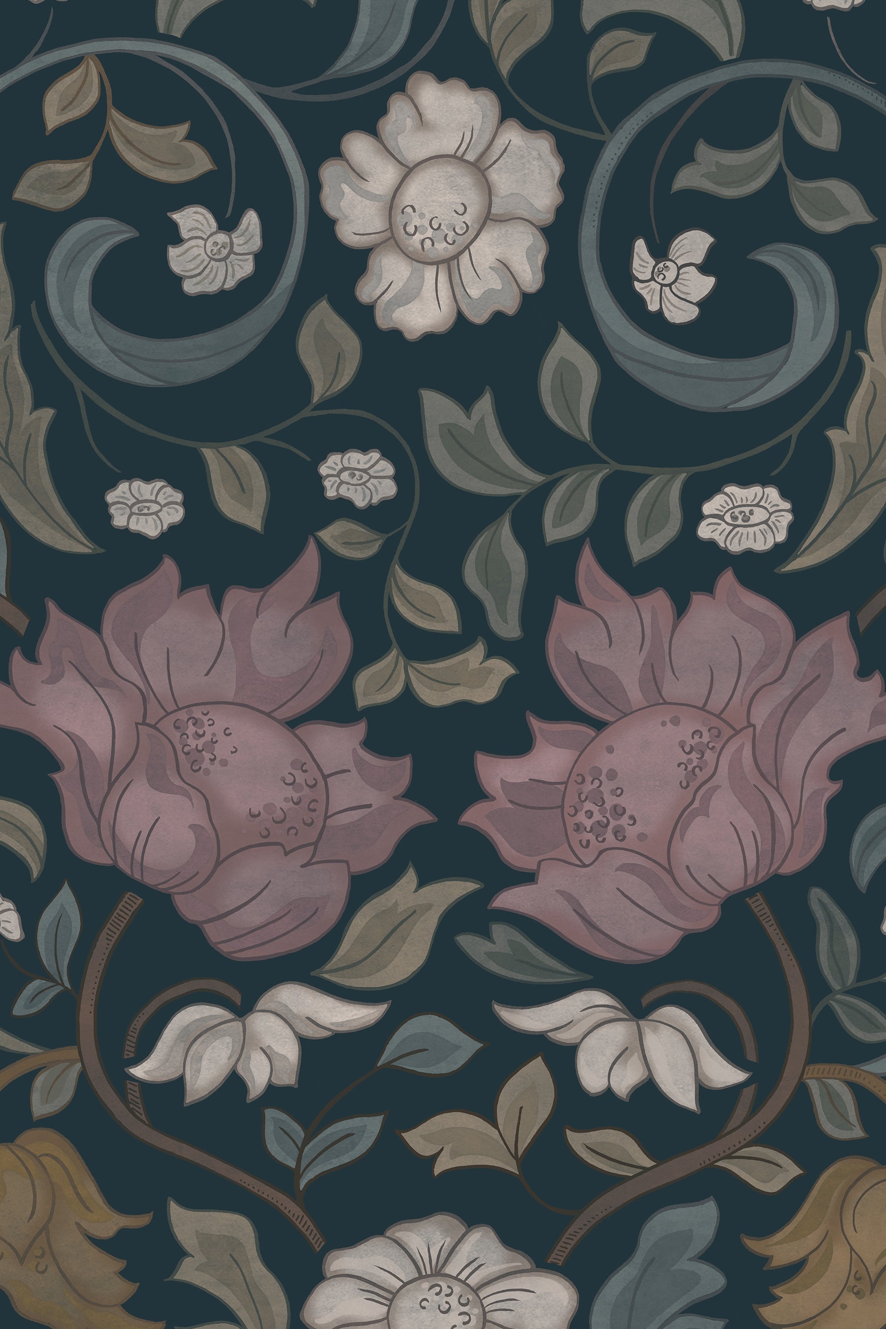 Somerset Dewberry Wallpaper Design