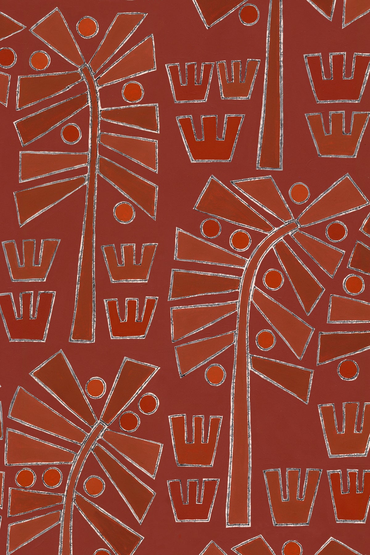 Grove Terracotta Wallpaper Design