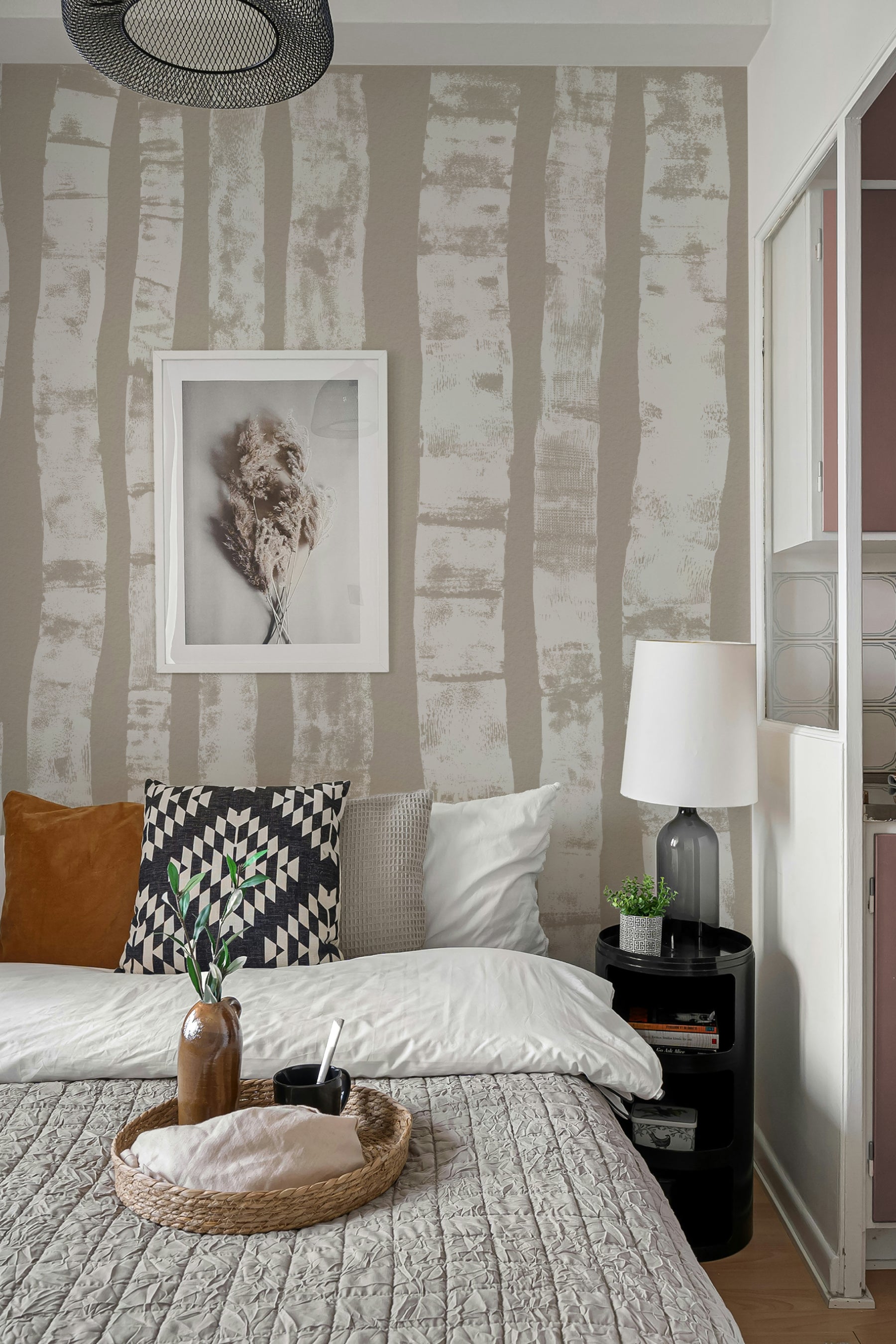 Birch Mural - White