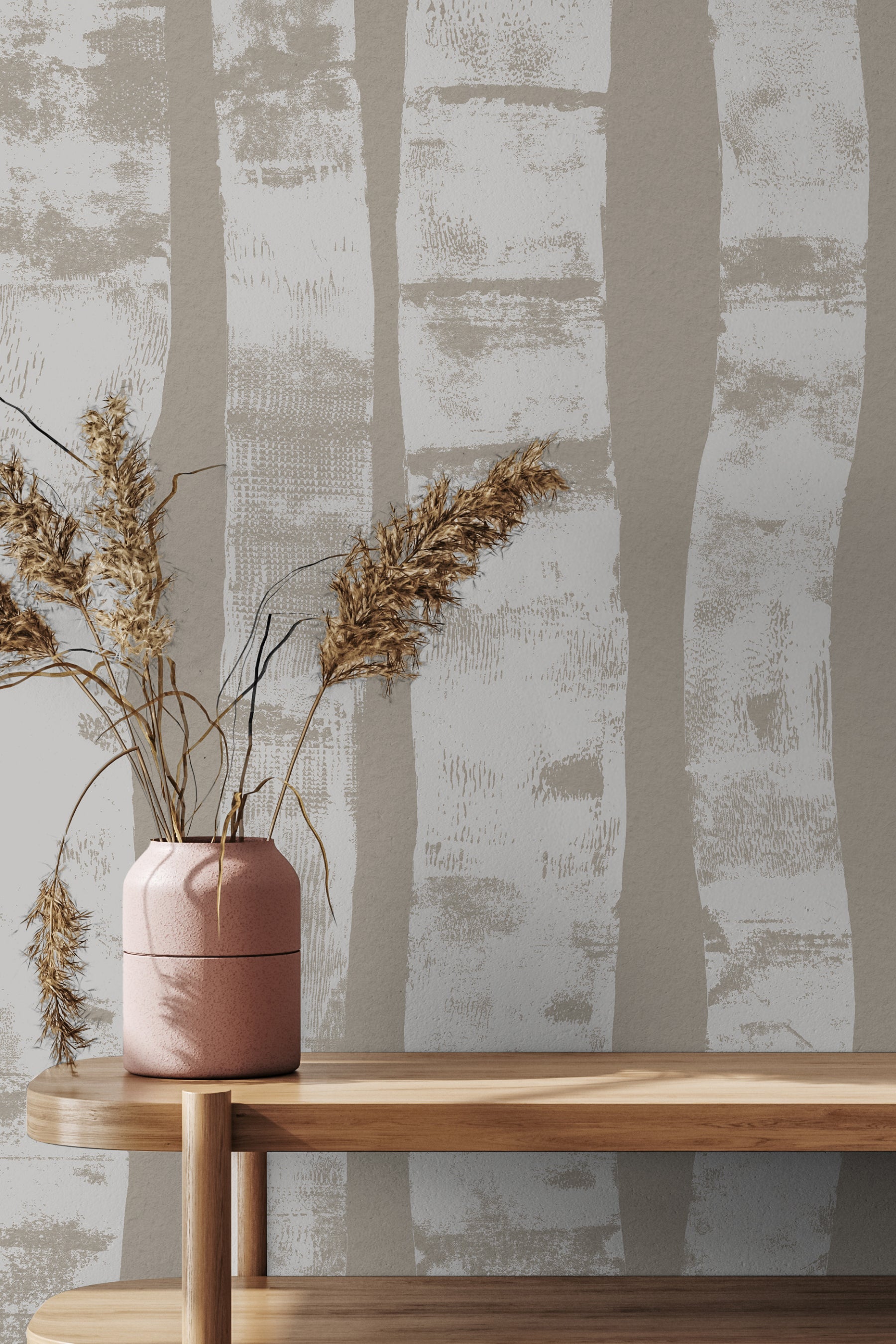 Birch Mural - White