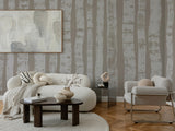 Birch Mural - White