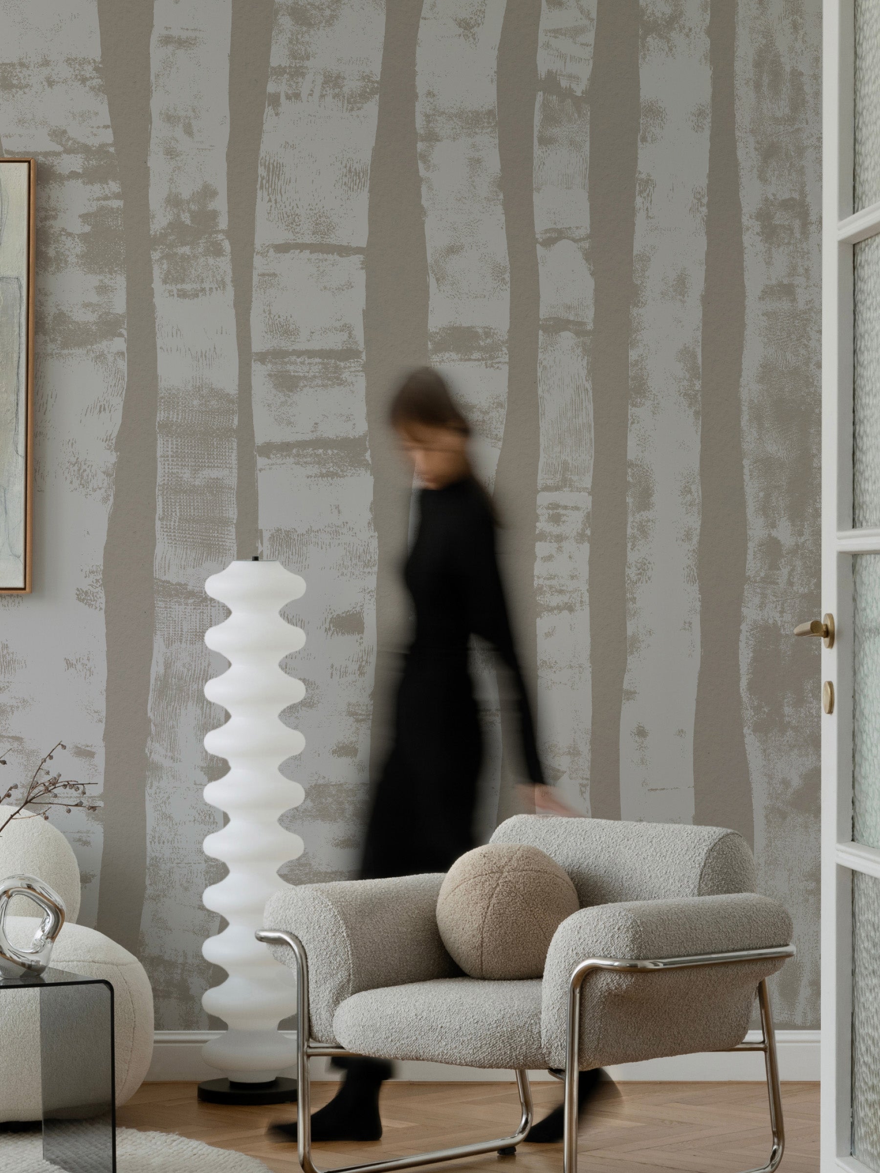 Birch Mural - White