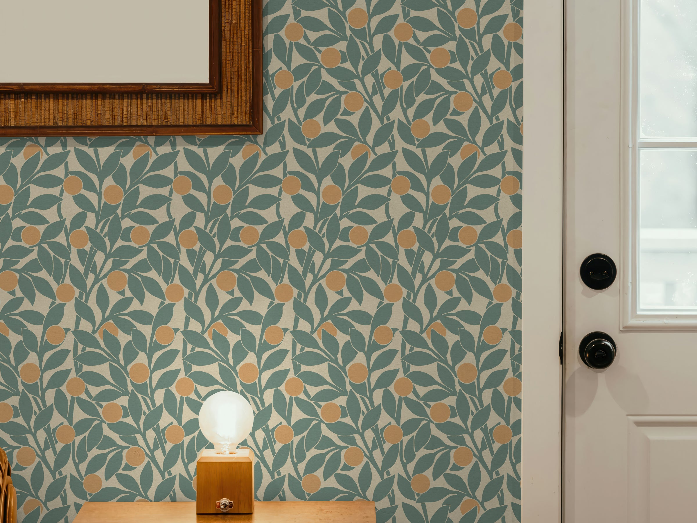 Citrus Grove Pine Green - Oranges