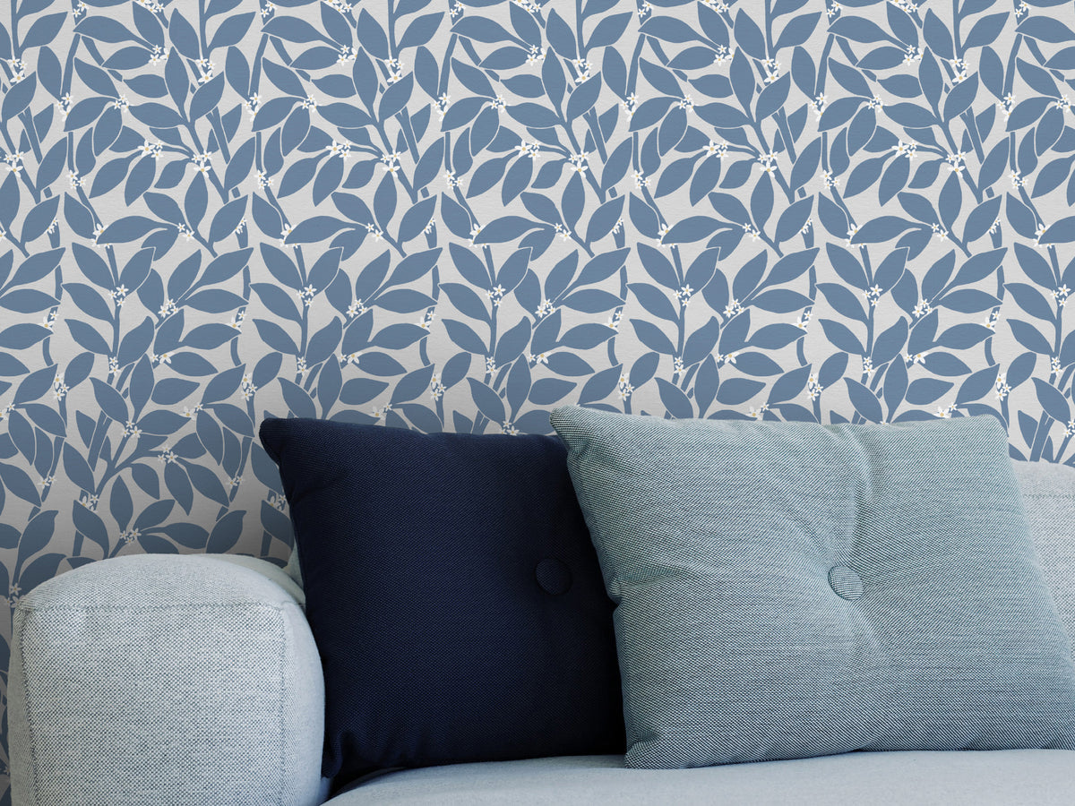 Citrus Grove Soft Navy - White flowers