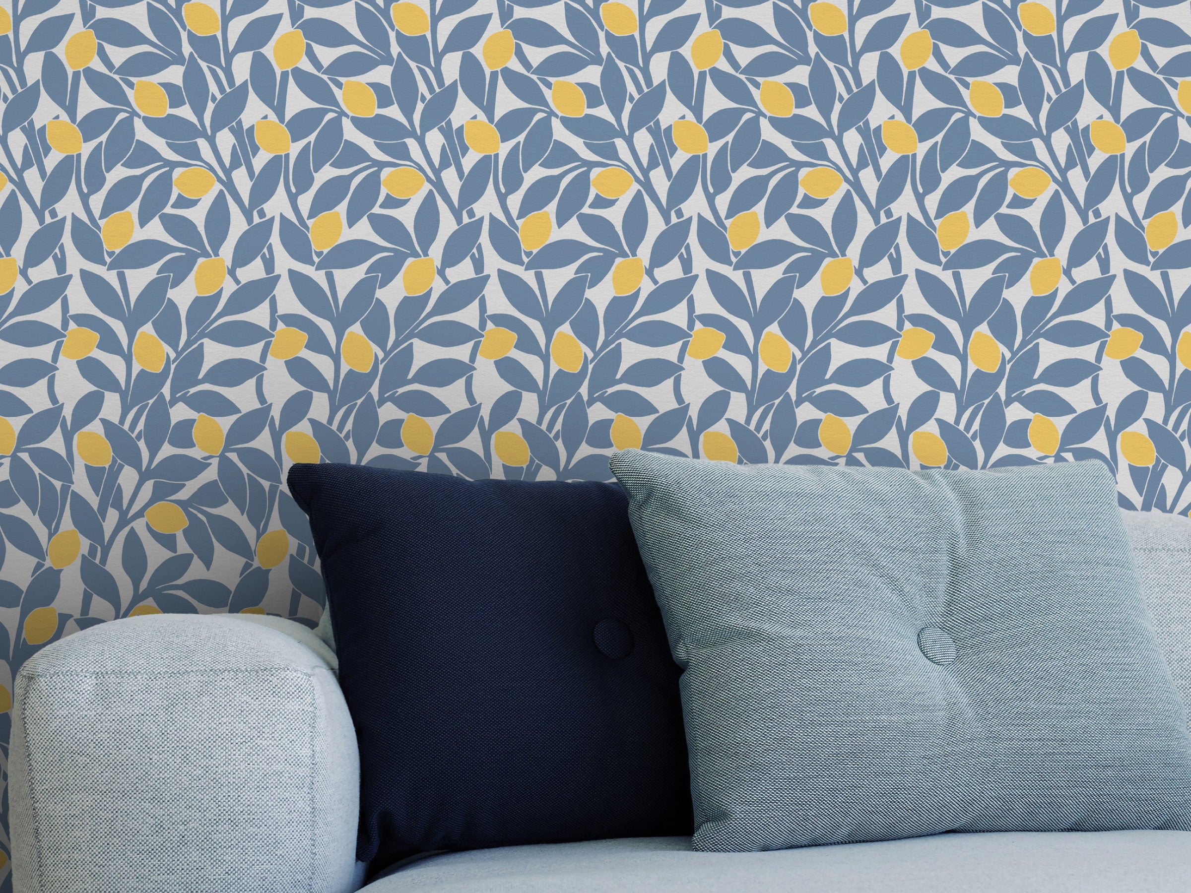 Citrus Grove Soft Navy - Lemons
