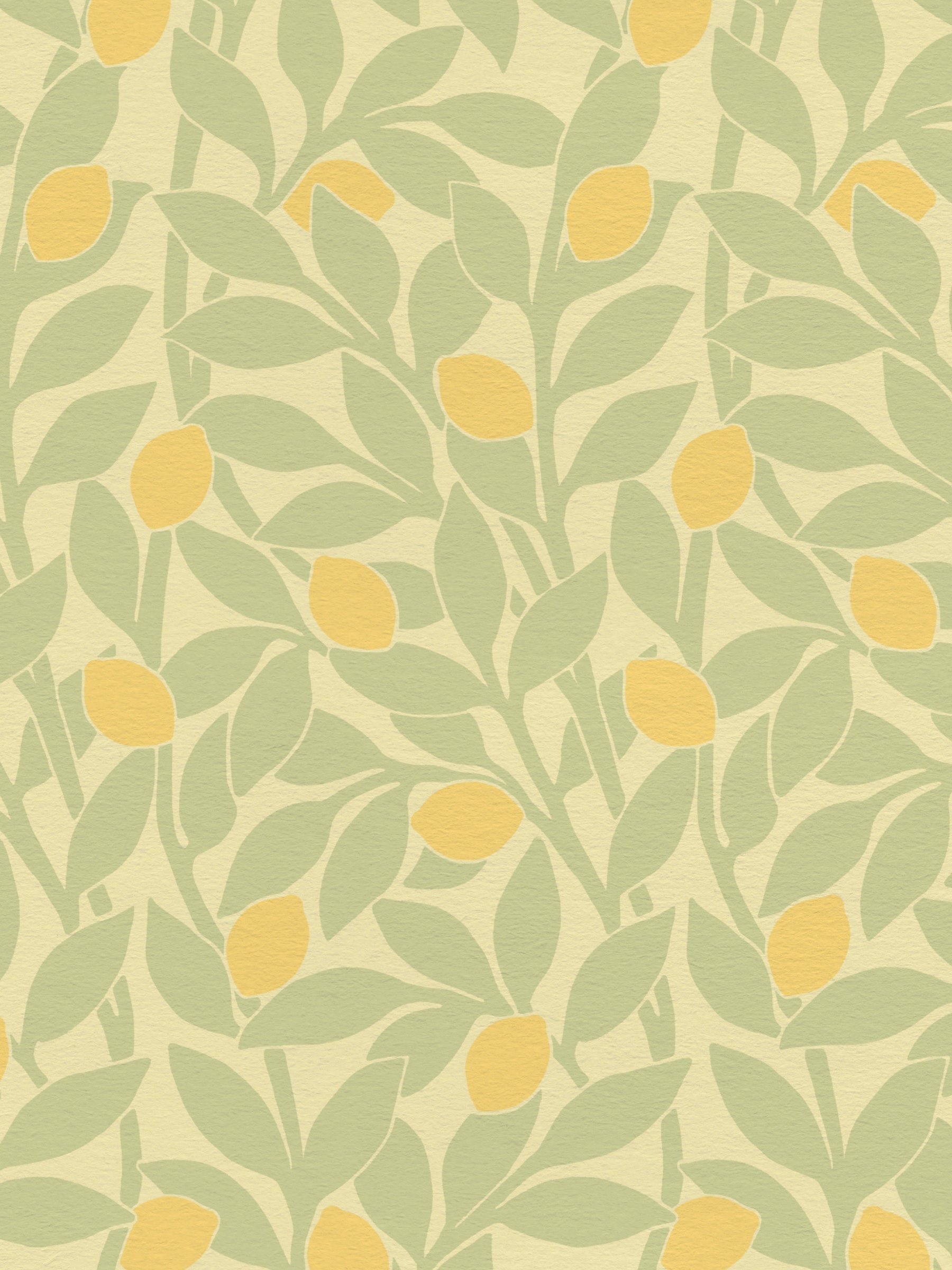 Citrus Grove Lichen Green - Lemons