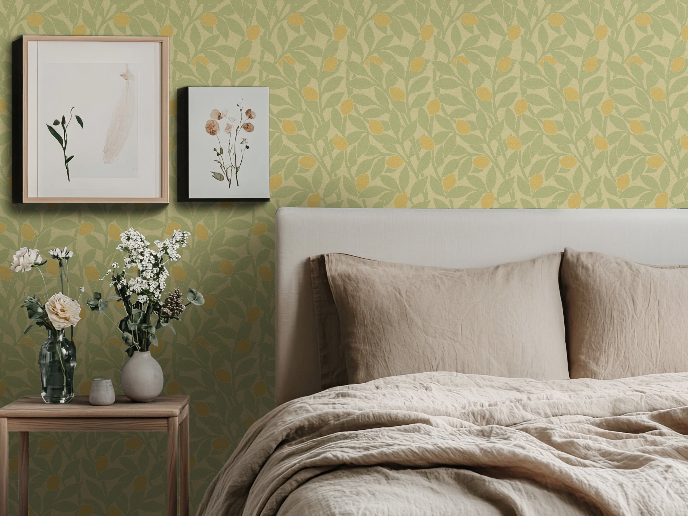 Citrus Grove Lichen Green - Lemons