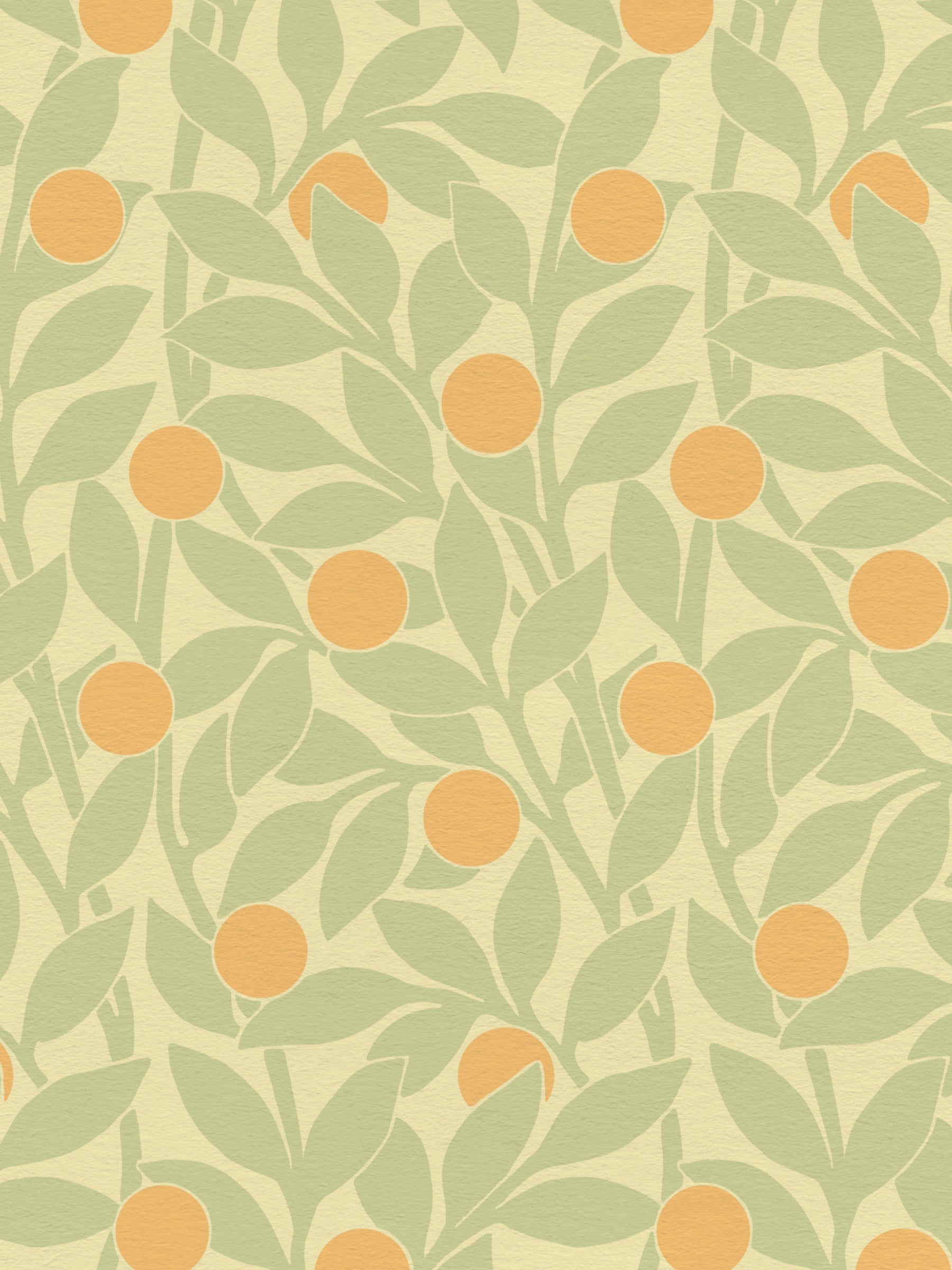 Citrus Grove Lichen Green - Oranges