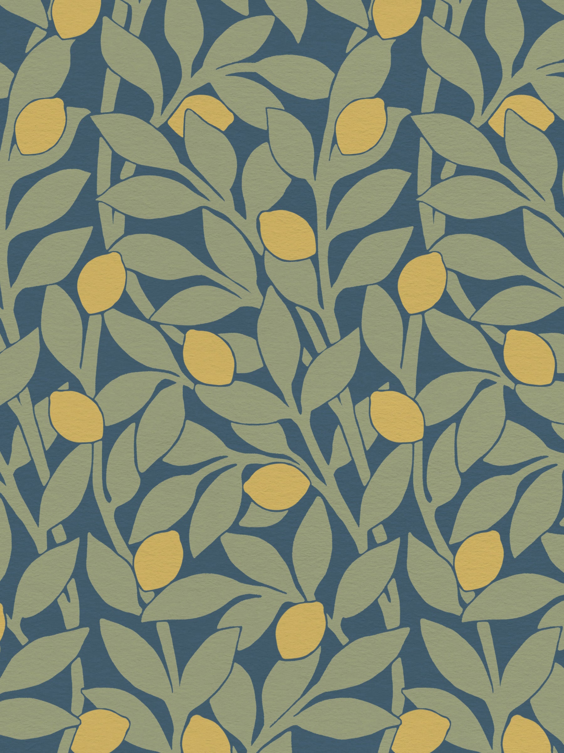 Citrus Grove Navy Sage - Lemons