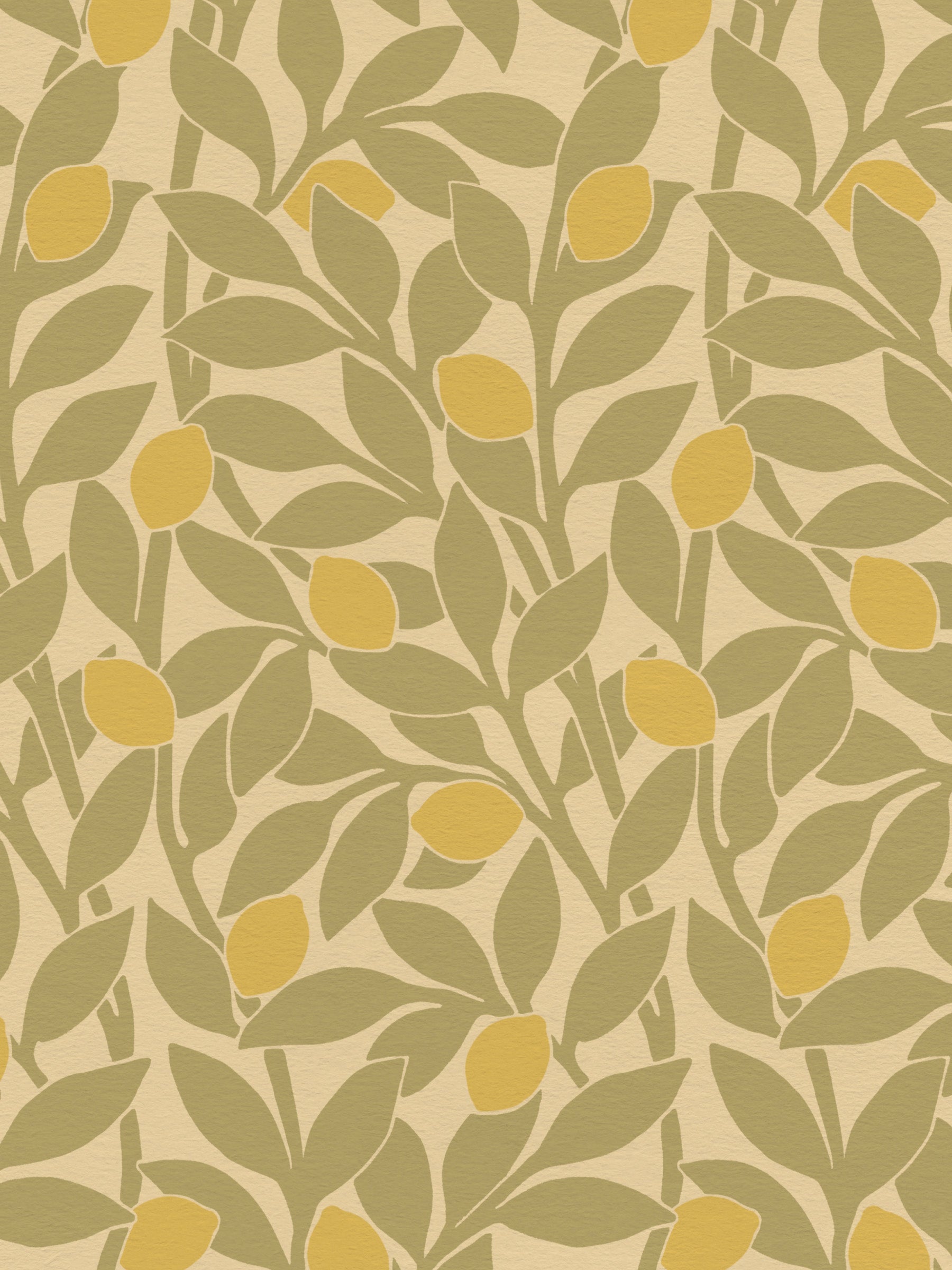 Citrus Grove Olive Green - Lemons