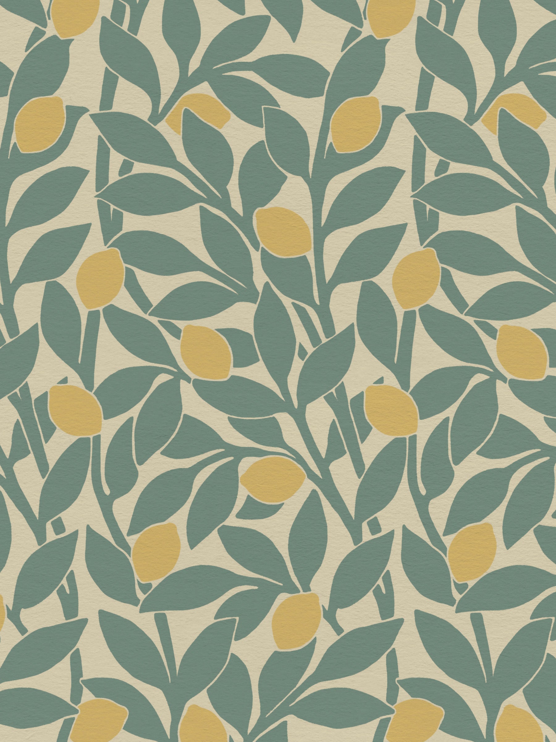 Citrus Grove Pine Green - Lemons