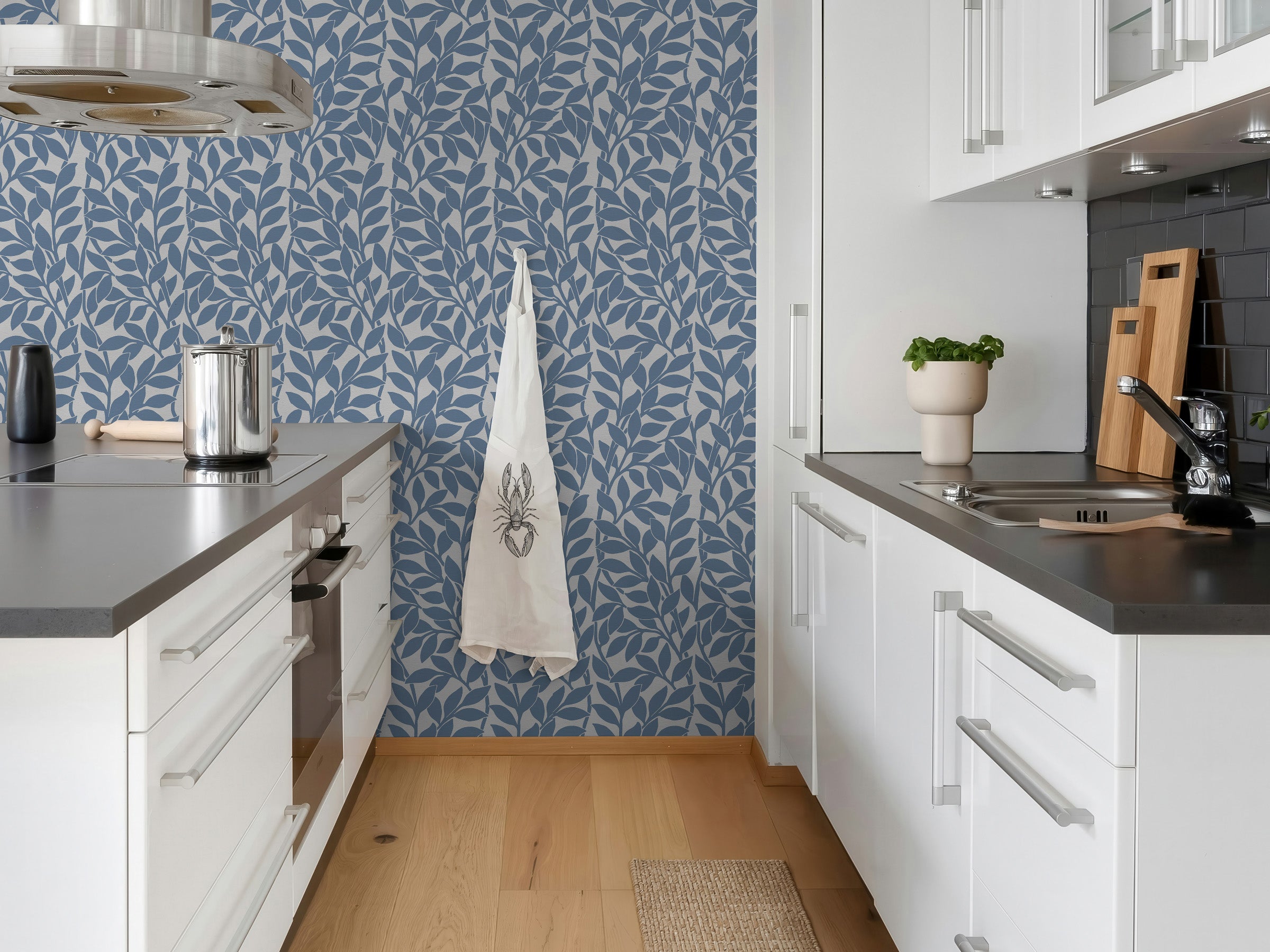 Citrus Grove Soft Navy - Leaves