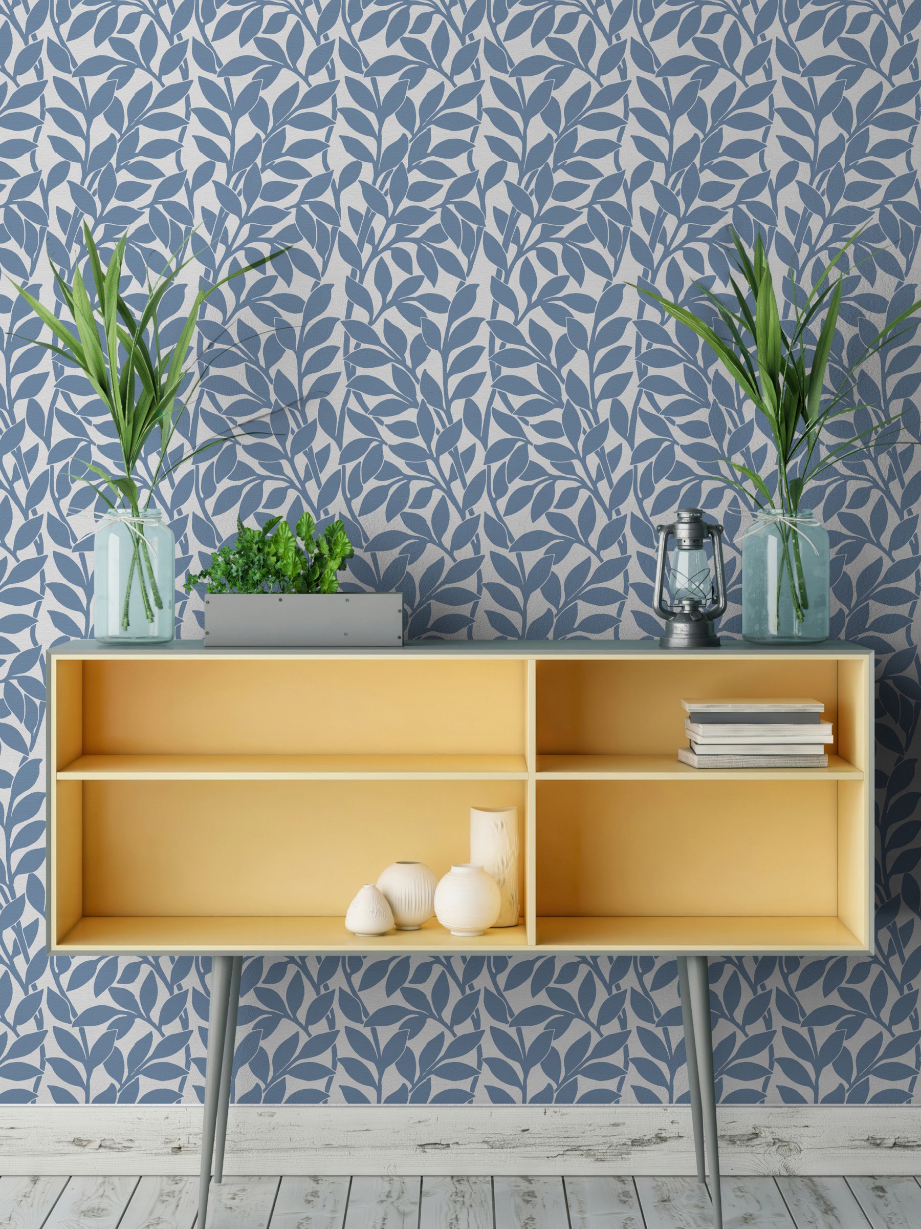 Citrus Grove Soft Navy - Leaves