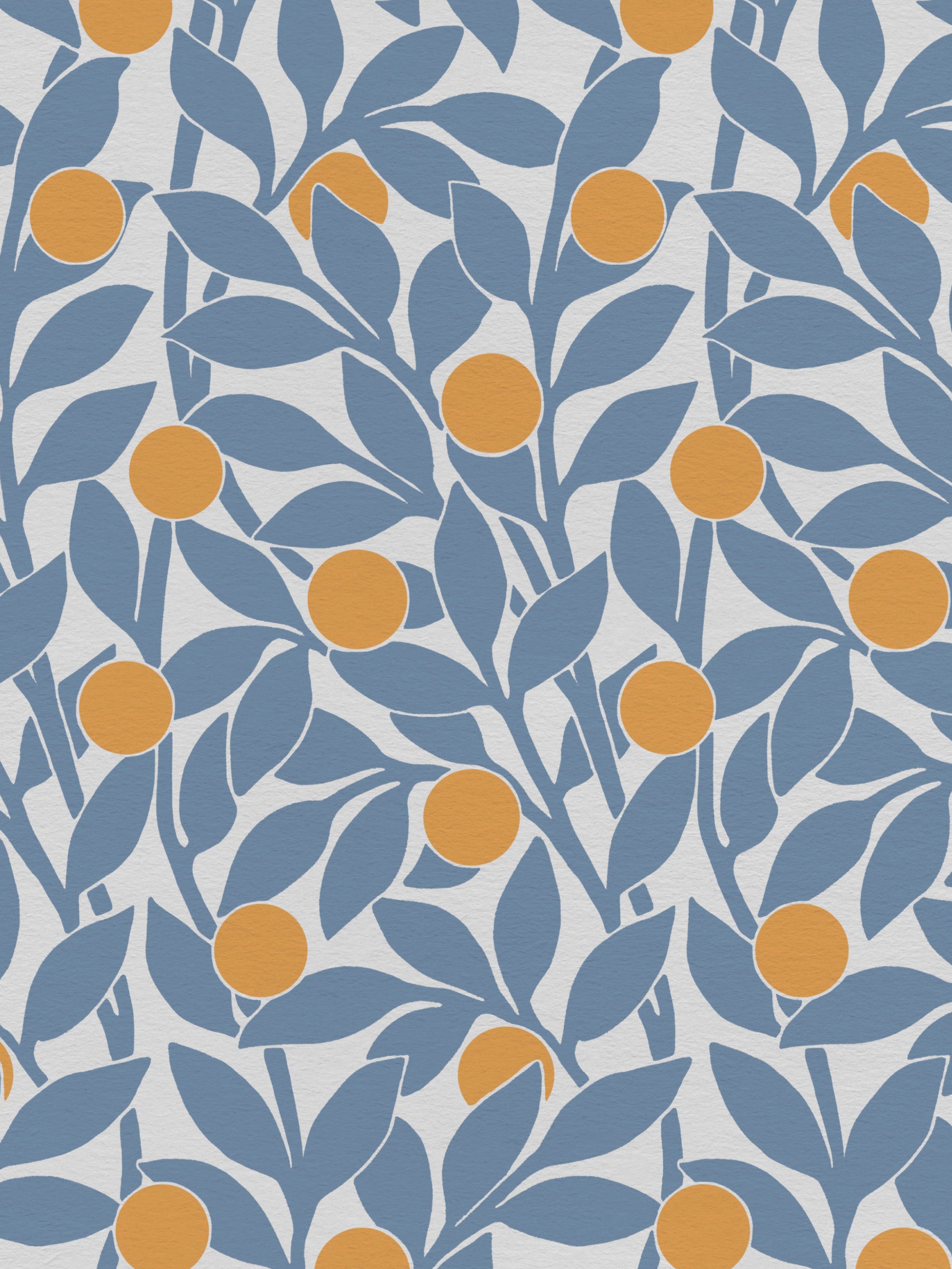 Citrus Grove Soft Navy - Oranges