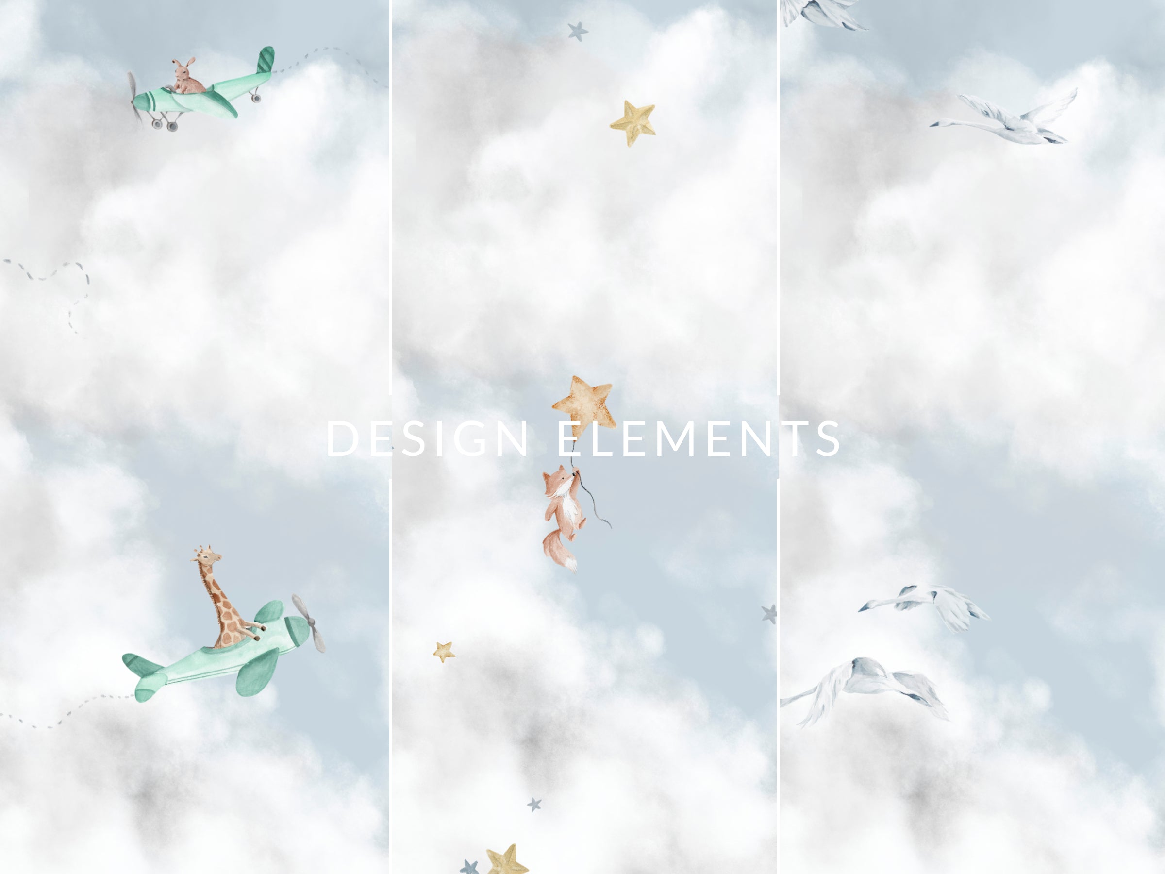 Cloud Play Blue Skies - Airplanes