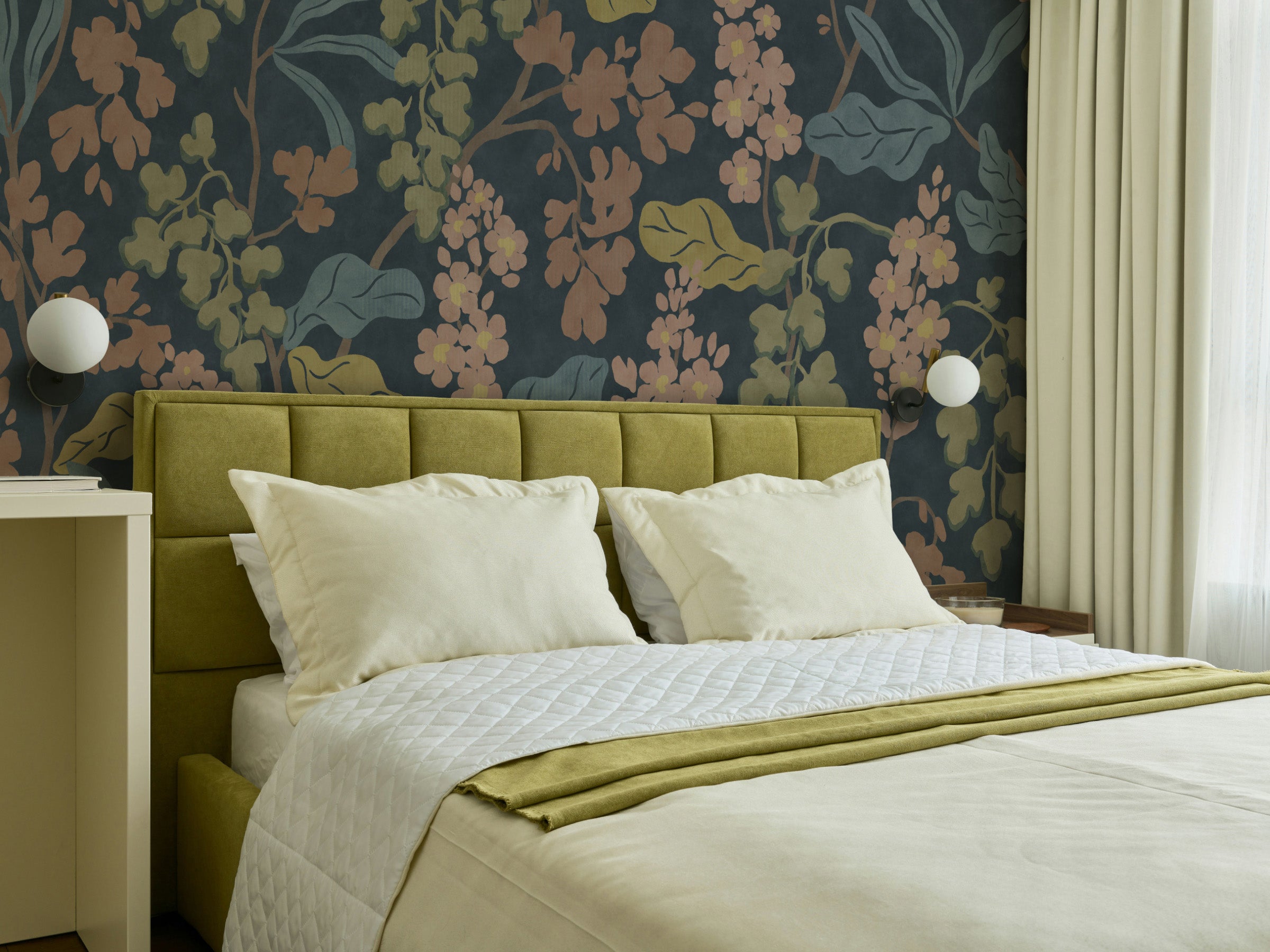 Fiori Mural - Navy Bloom