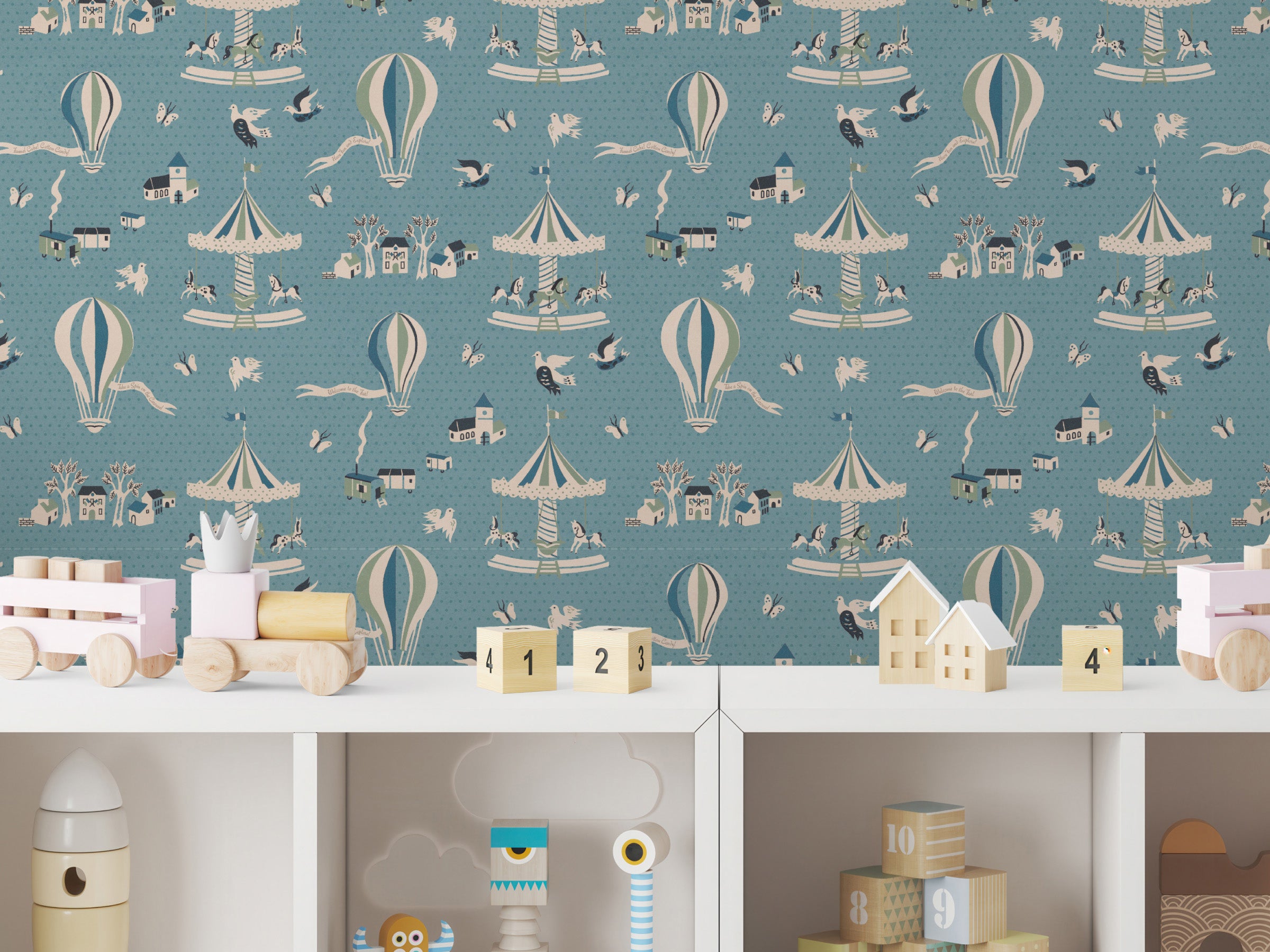 Funfair Soft Blue - Polka Dots