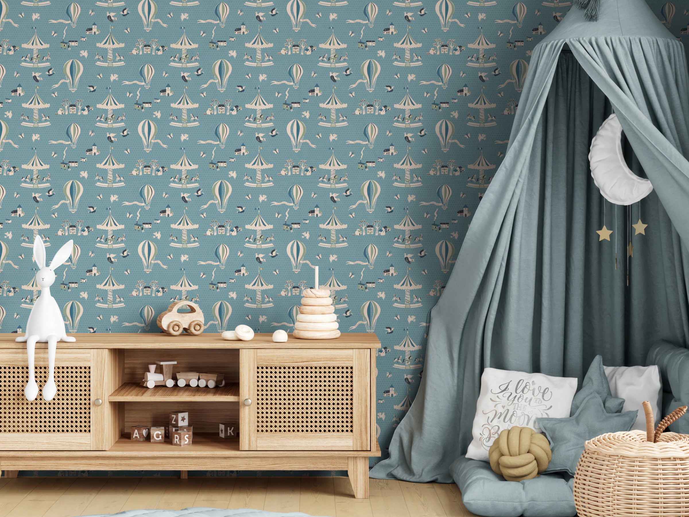Funfair Soft Blue - Polka Dots