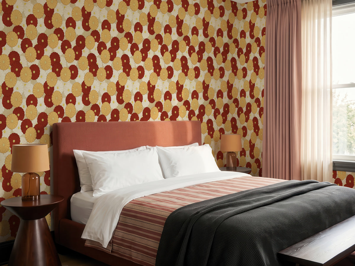 Cinnamon Drapery Kasa Petite Cinnamon | Floral and Botanical Wallpaper by Artscape ...