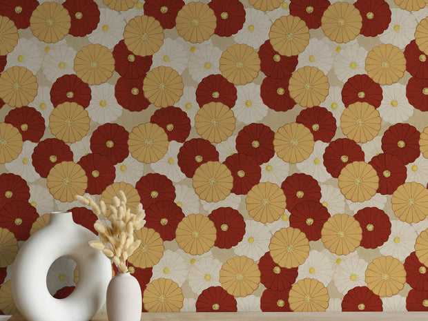 Cinnamon Drapery Kasa Petite Cinnamon | Floral and Botanical Wallpaper by Artscape ...