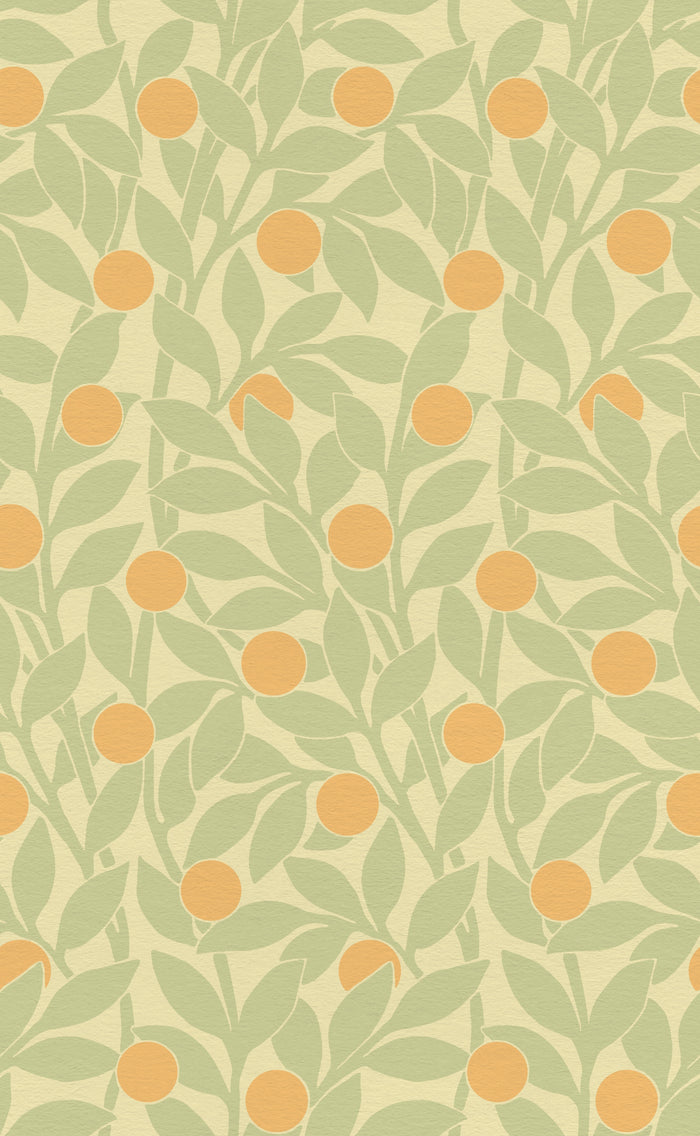 Citrus Grove Lichen Green - Oranges