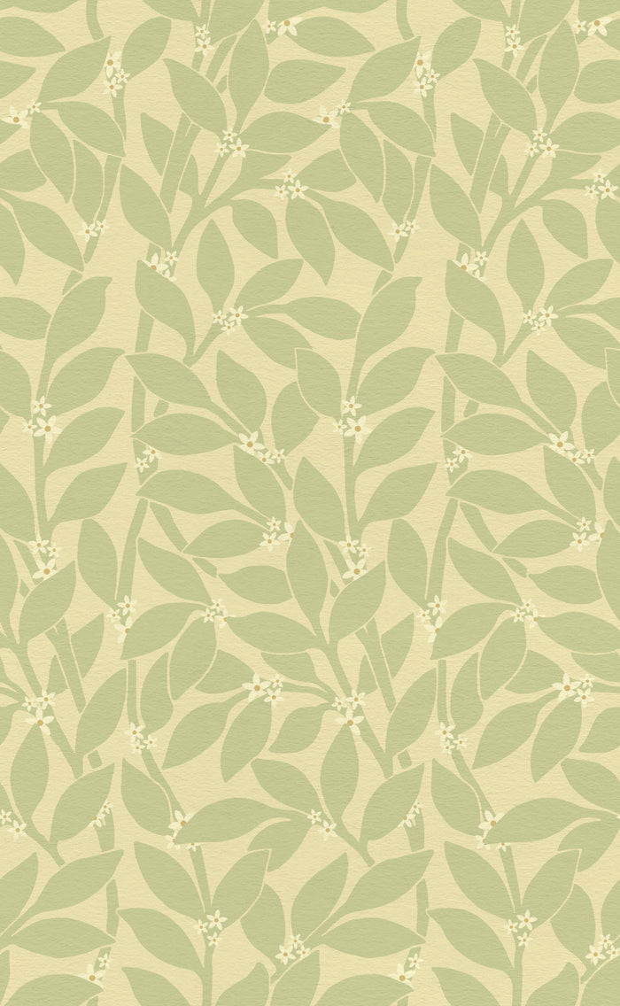 Citrus Grove Lichen Green - White flowers