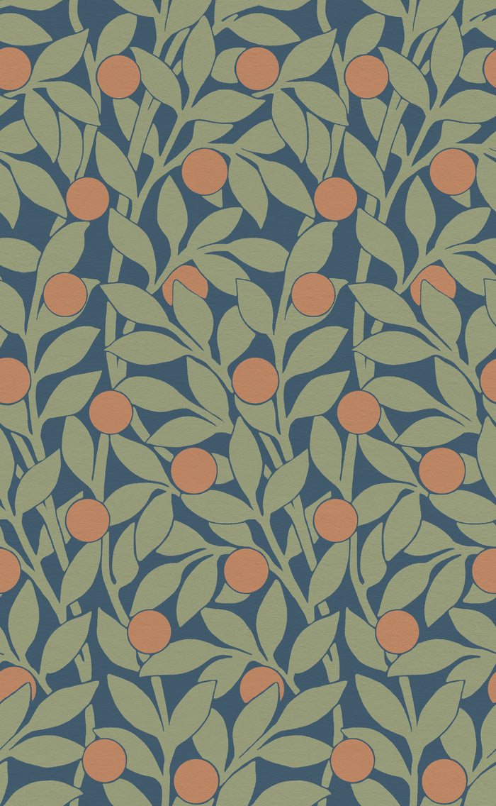 Citrus Grove Navy Sage - Oranges