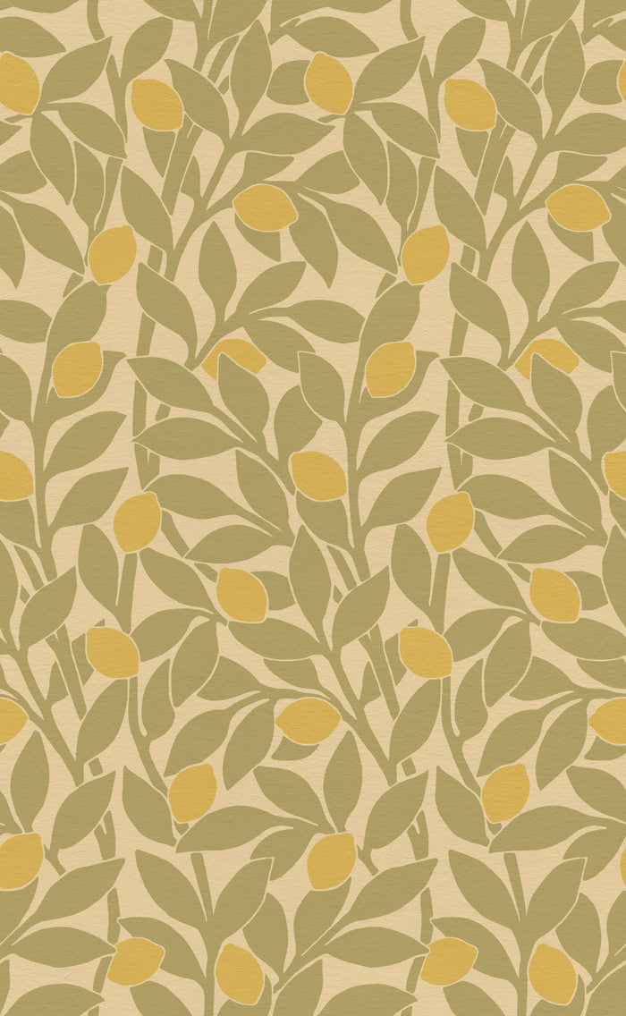 Citrus Grove Olive Green - Lemons