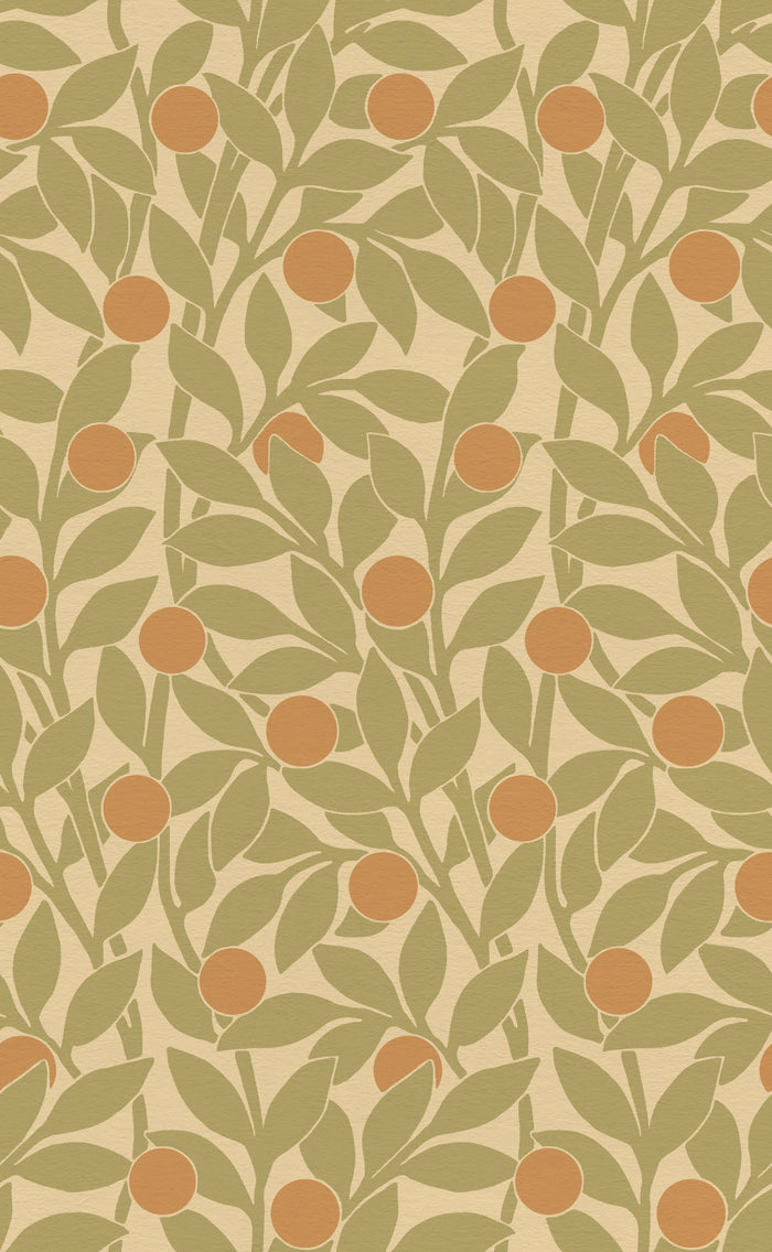 Citrus Grove Olive Green - Oranges