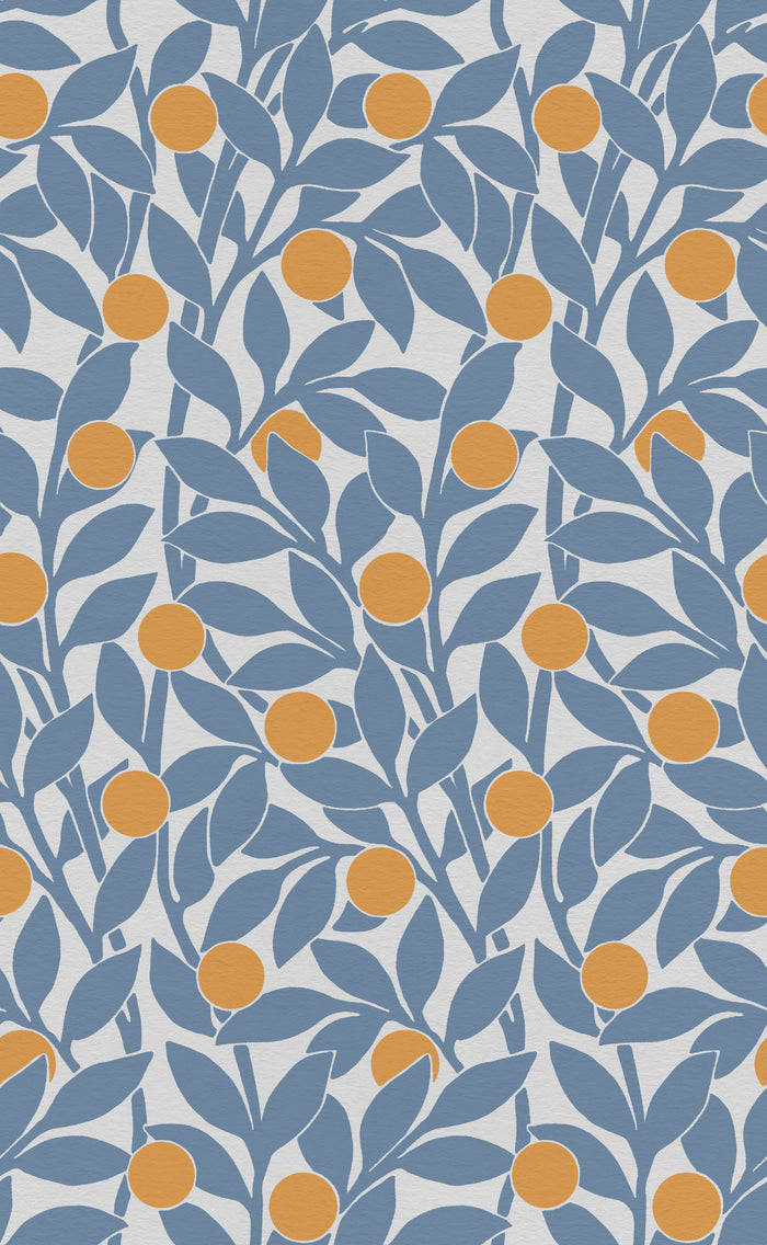 Citrus Grove Soft Navy - Oranges