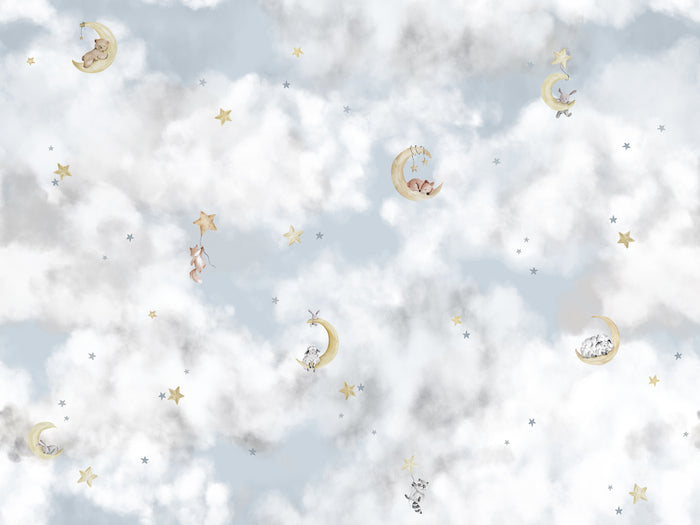 Cloud Play Blue Skies - Moons