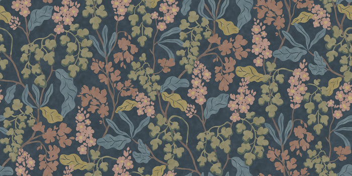Fiori Mural - Navy Bloom