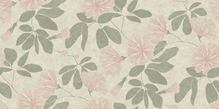 Passion Flower Mural - Whisper Blush