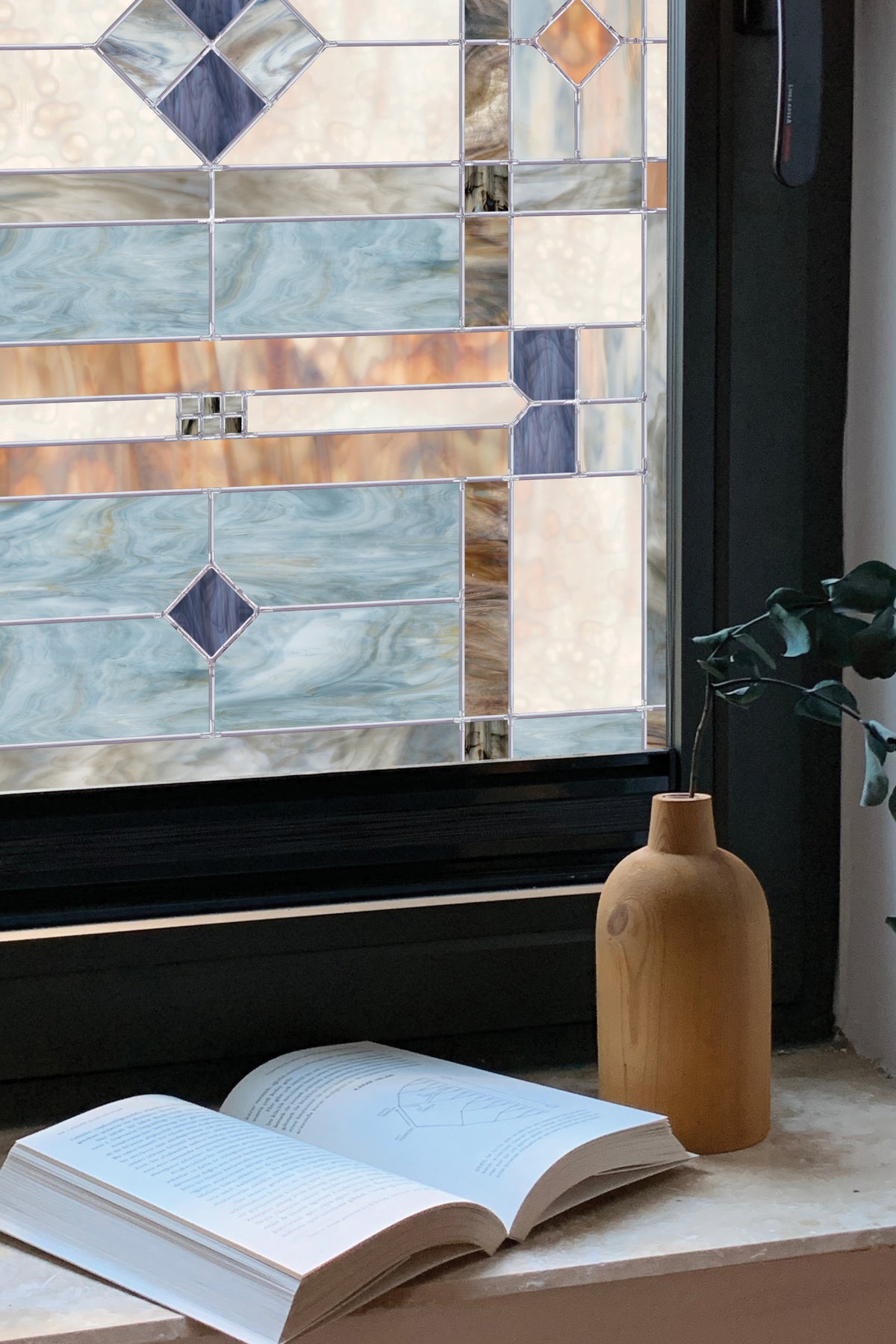 Linear Window Film Pattern Rochester | Window Film with Colorful Stained Glass Pattern | Made in ...