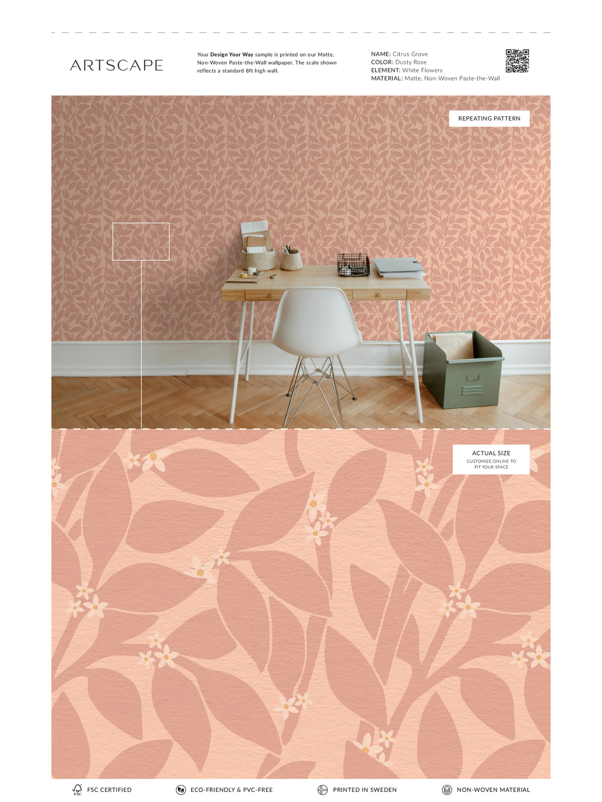 Citrus Grove Dusty Rose - White flowers