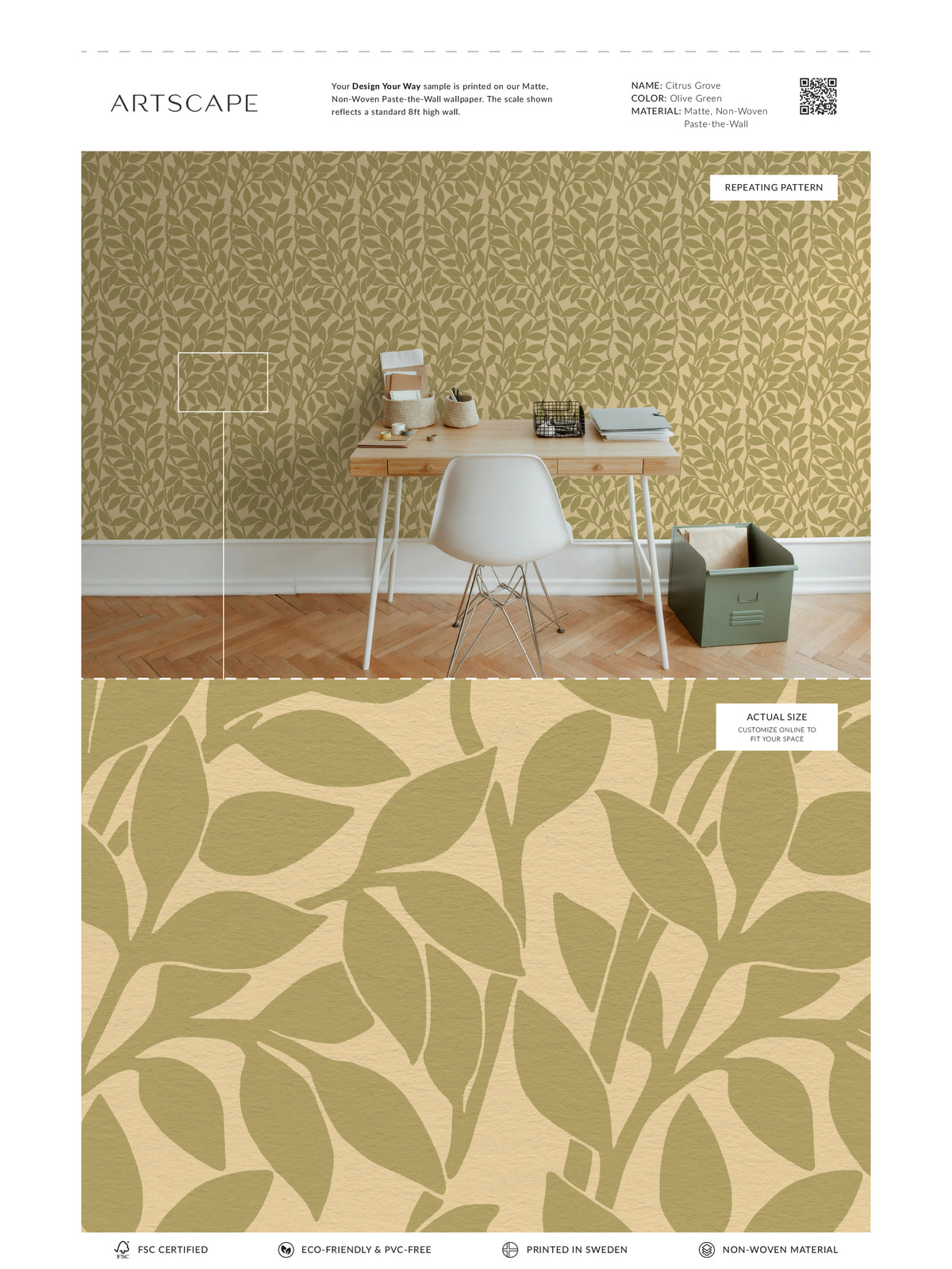 Citrus Grove Olive Green - Leaves