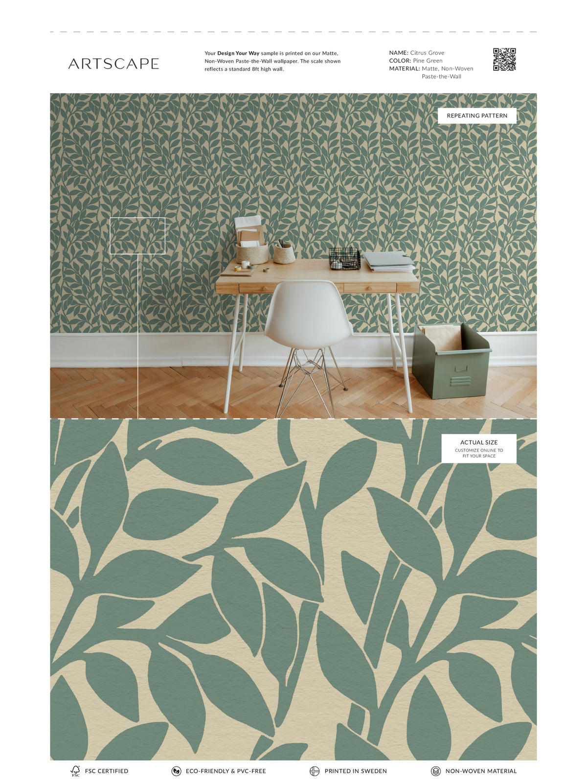 Citrus Grove Pine Green - Leaves