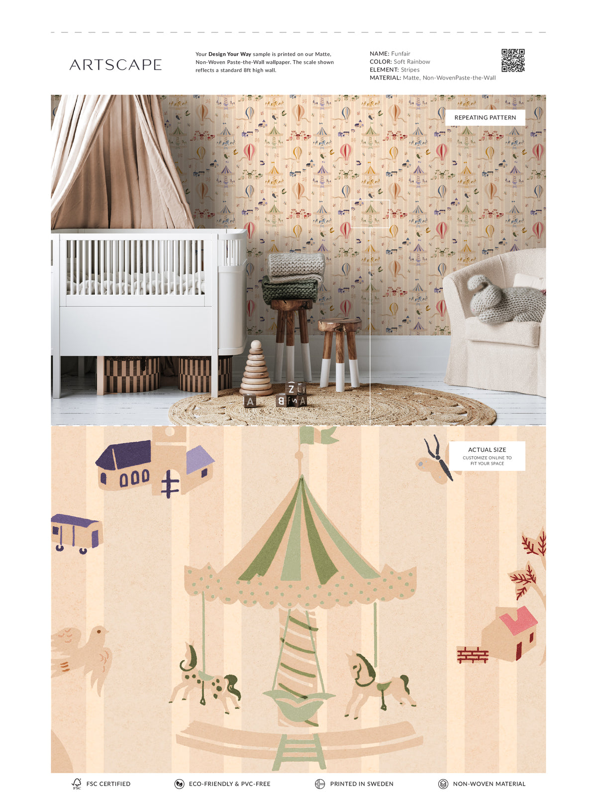 Funfair Soft Rainbow - Stripes