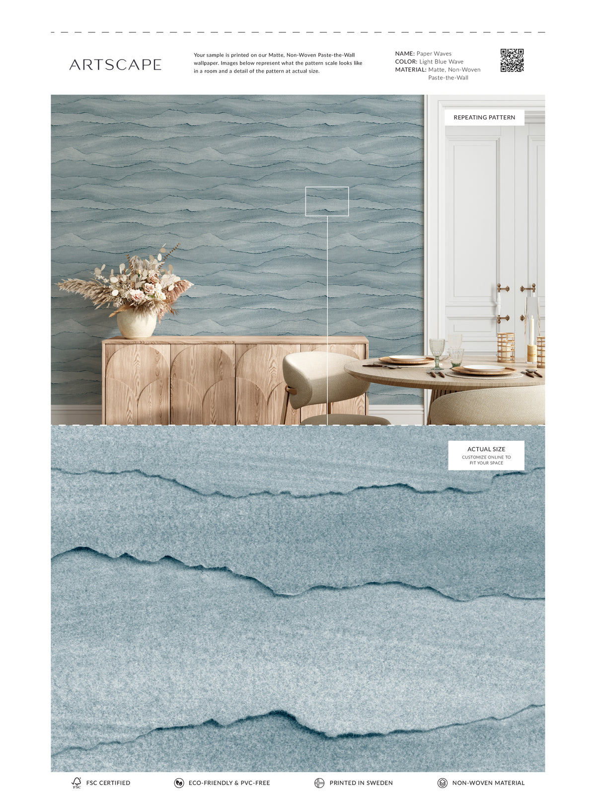 Paper Waves - Light Blue Wave