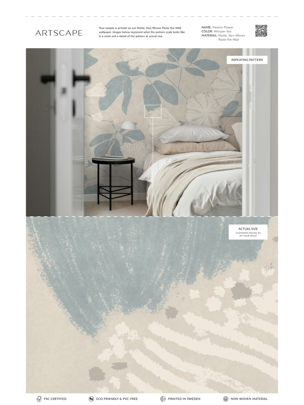Passion Flower Mural - Whisper Sea