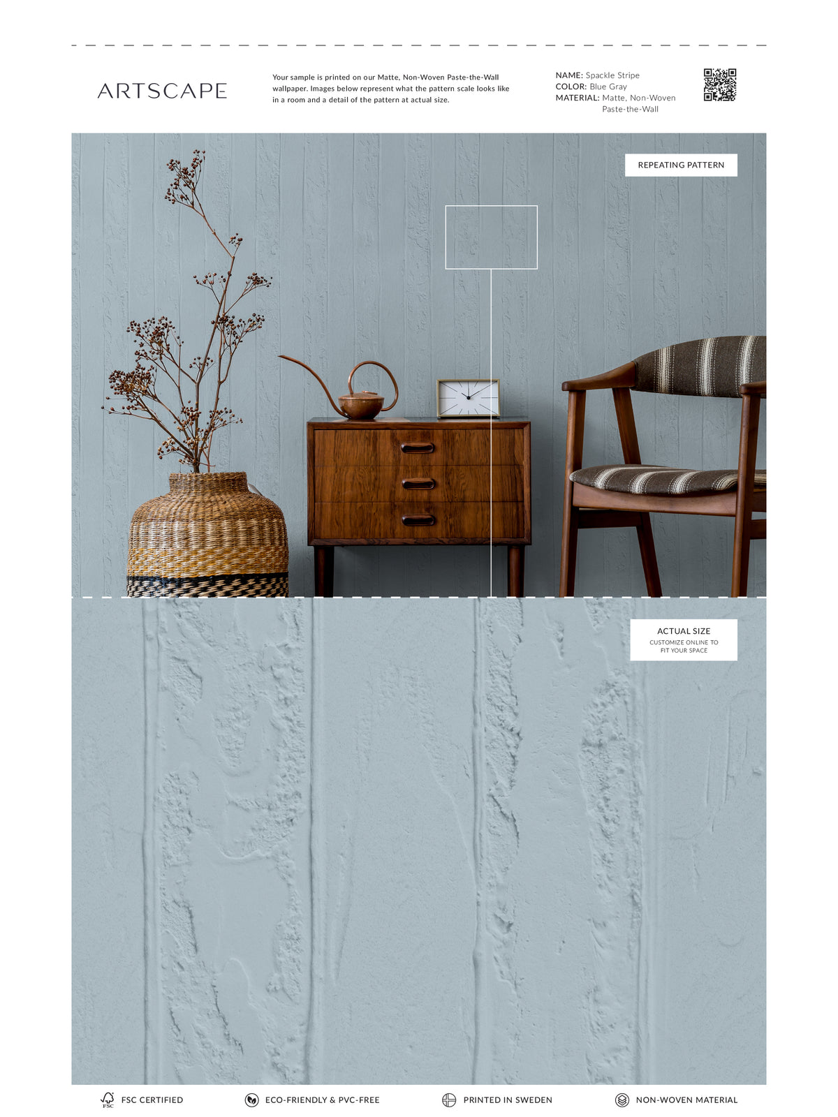 Spackle Stripe - Blue Gray