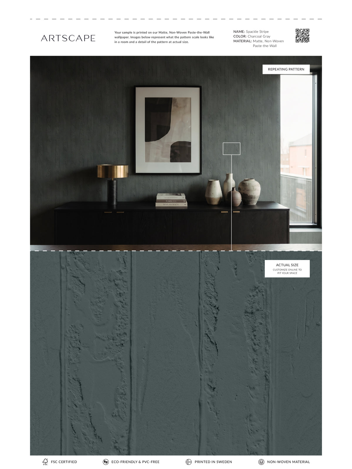 Spackle Stripe - Charcoal Gray