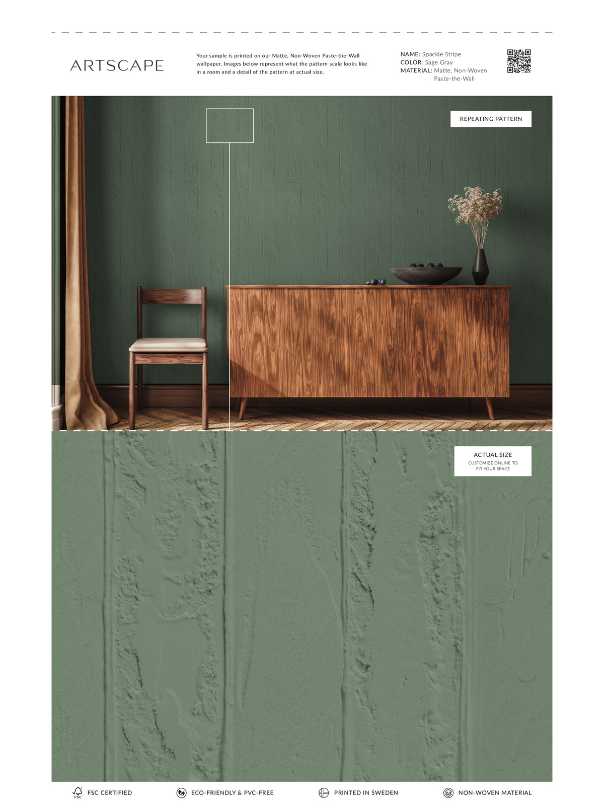 Spackle Stripe - Sage Gray