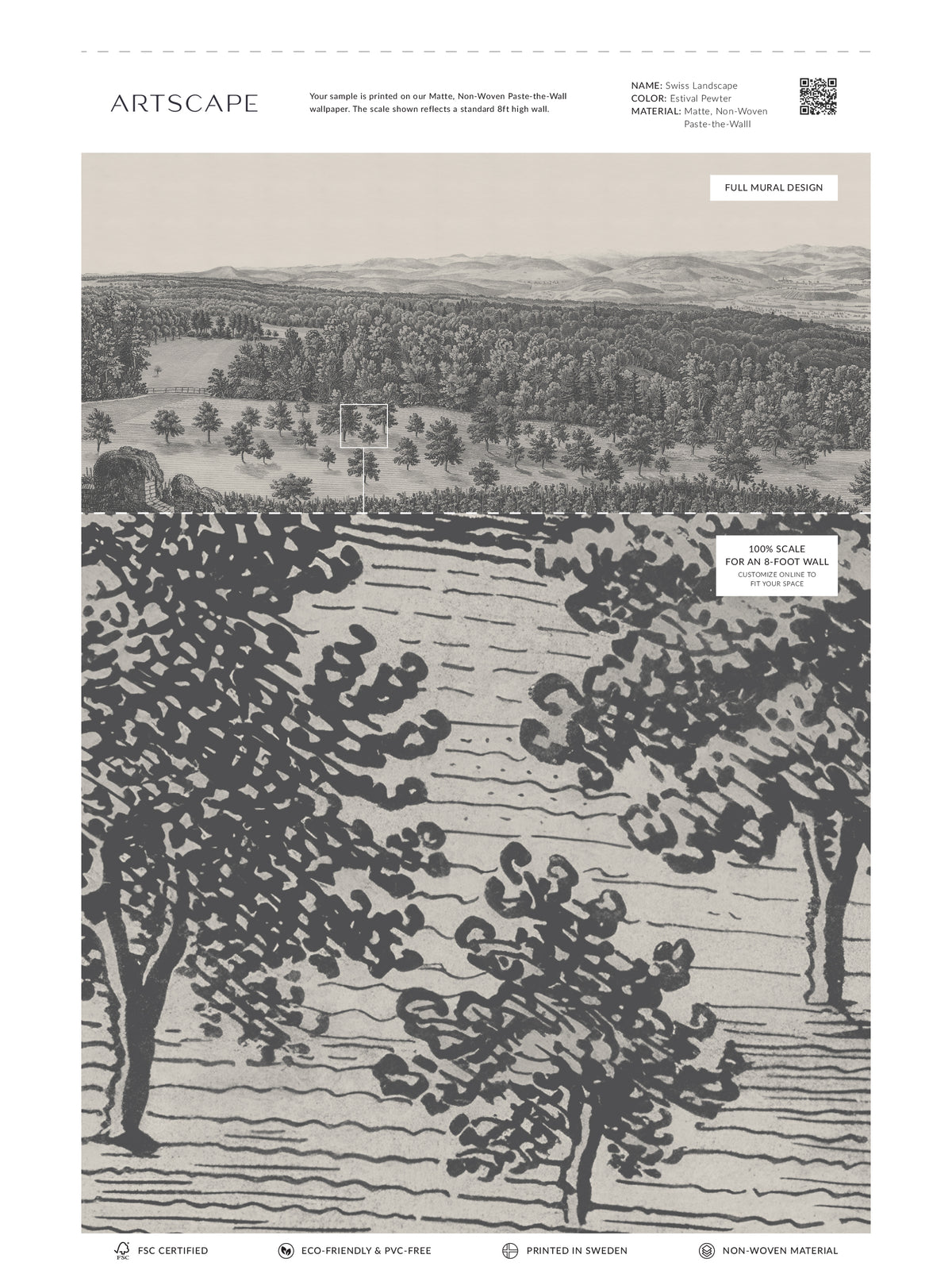 Swiss Landscape - Estival Pewter