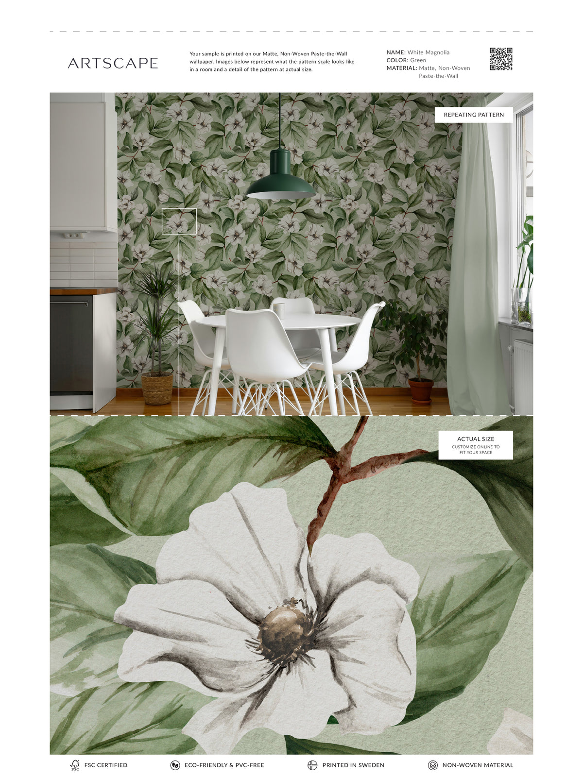 White Magnolia - Green